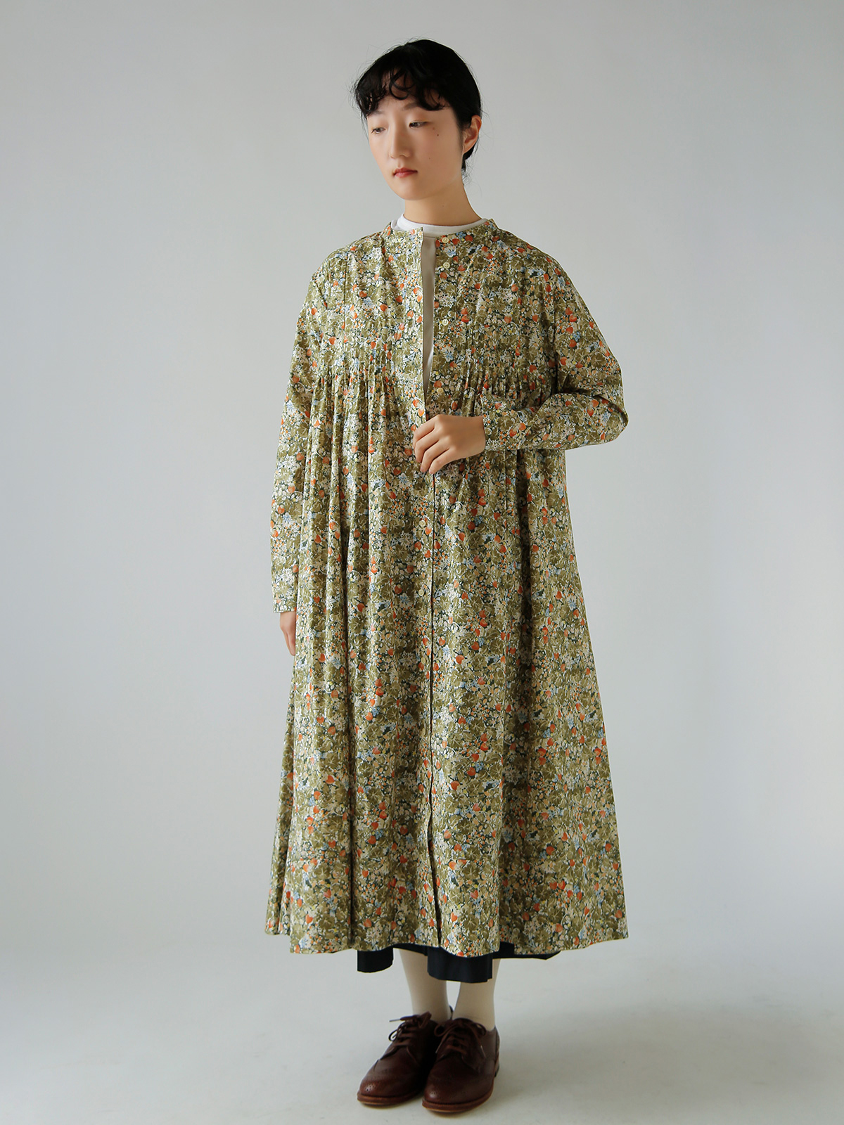 R & D.M.Co-(�I�[���h�}���Y�e�[���[)���C���h�x���[ �t�B�[���h ���[�� �s���^�b�N �h���X WILD BERRY FIELD LAWN PIN TUCK DRESS 7875