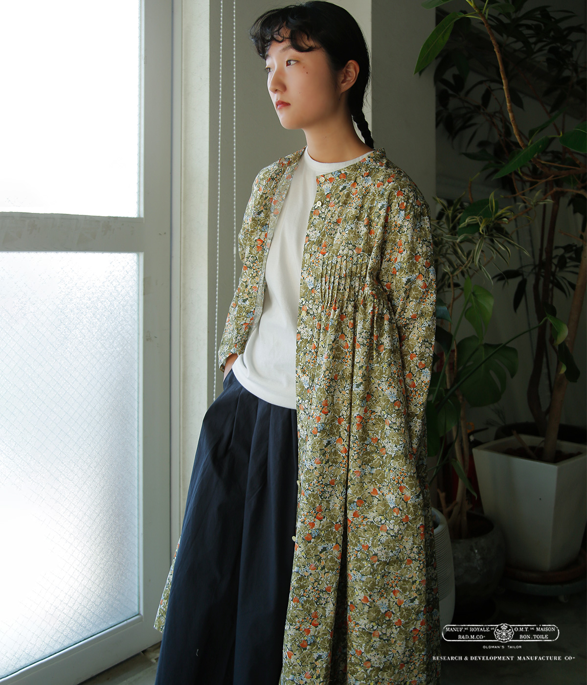 R & D.M.Co-(�I�[���h�}���Y�e�[���[)���C���h�x���[ �t�B�[���h ���[�� �s���^�b�N �h���X WILD BERRY FIELD LAWN PIN TUCK DRESS 7875