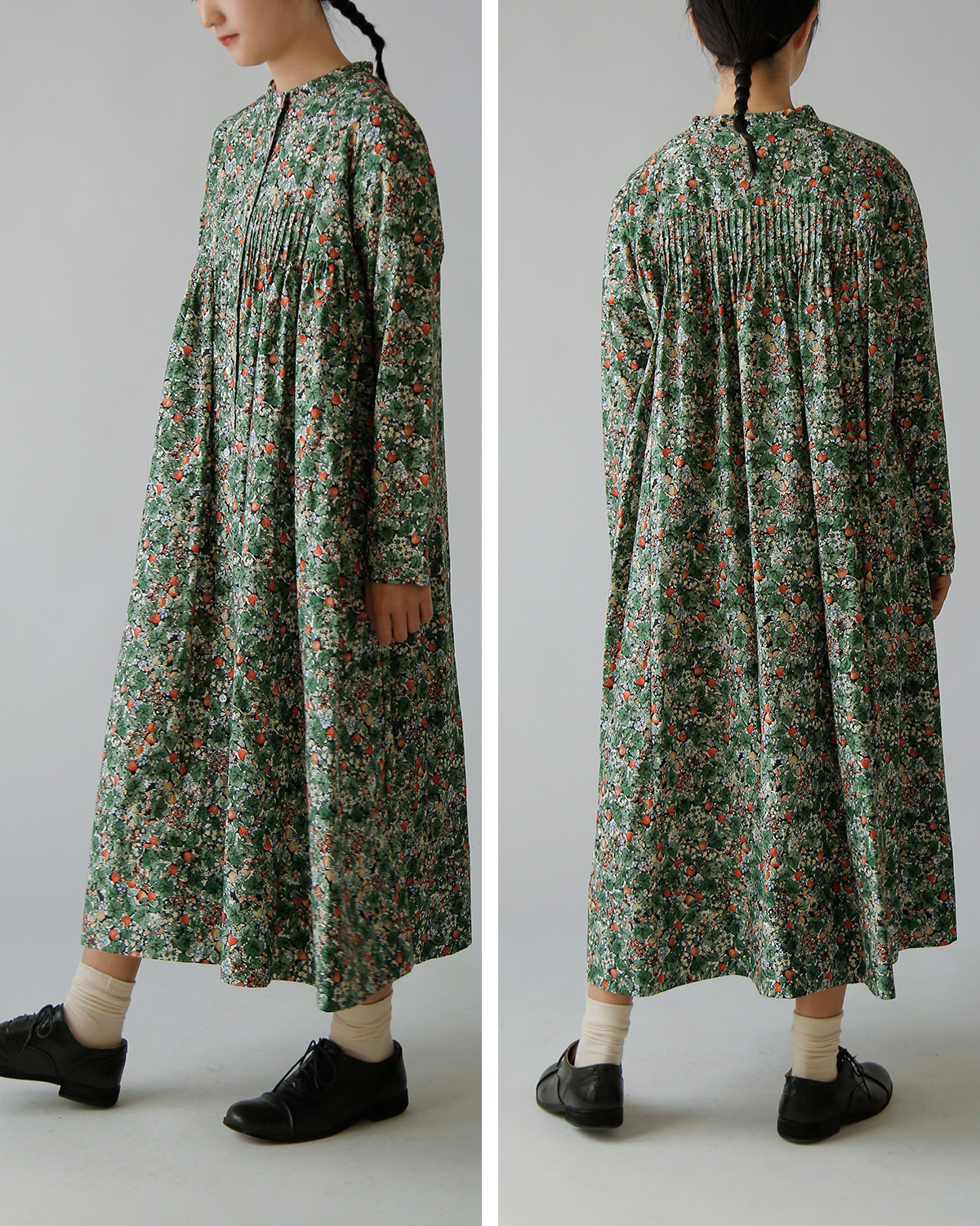 R & D.M.Co-(�I�[���h�}���Y�e�[���[)���C���h�x���[ �t�B�[���h ���[�� �s���^�b�N �h���X WILD BERRY FIELD LAWN PIN TUCK DRESS 7875