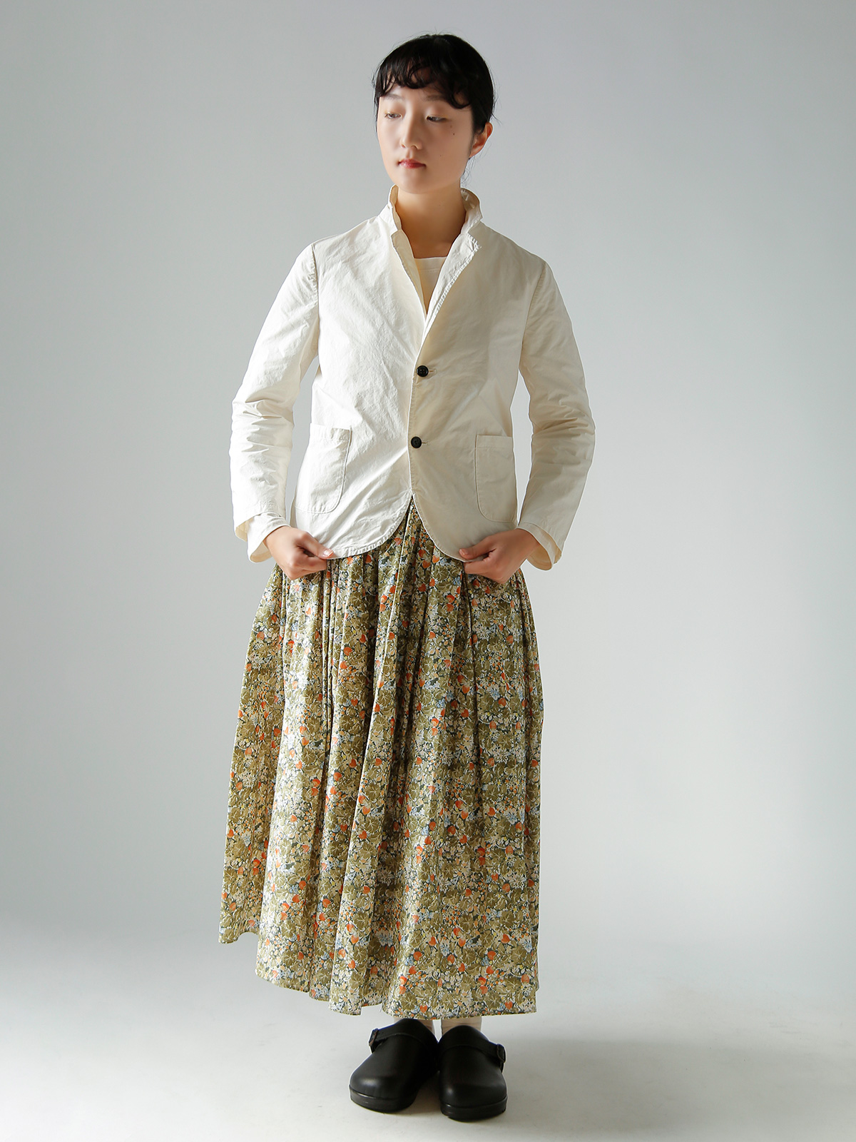 R & D.M.Co-(�I�[���h�}���Y�e�[���[)���C���h�x���[ �t�B�[���h ���[�� �M���U�[ �X�J�[�g WILD BERRY FIELD LAWN GATHER SKIRT 7876