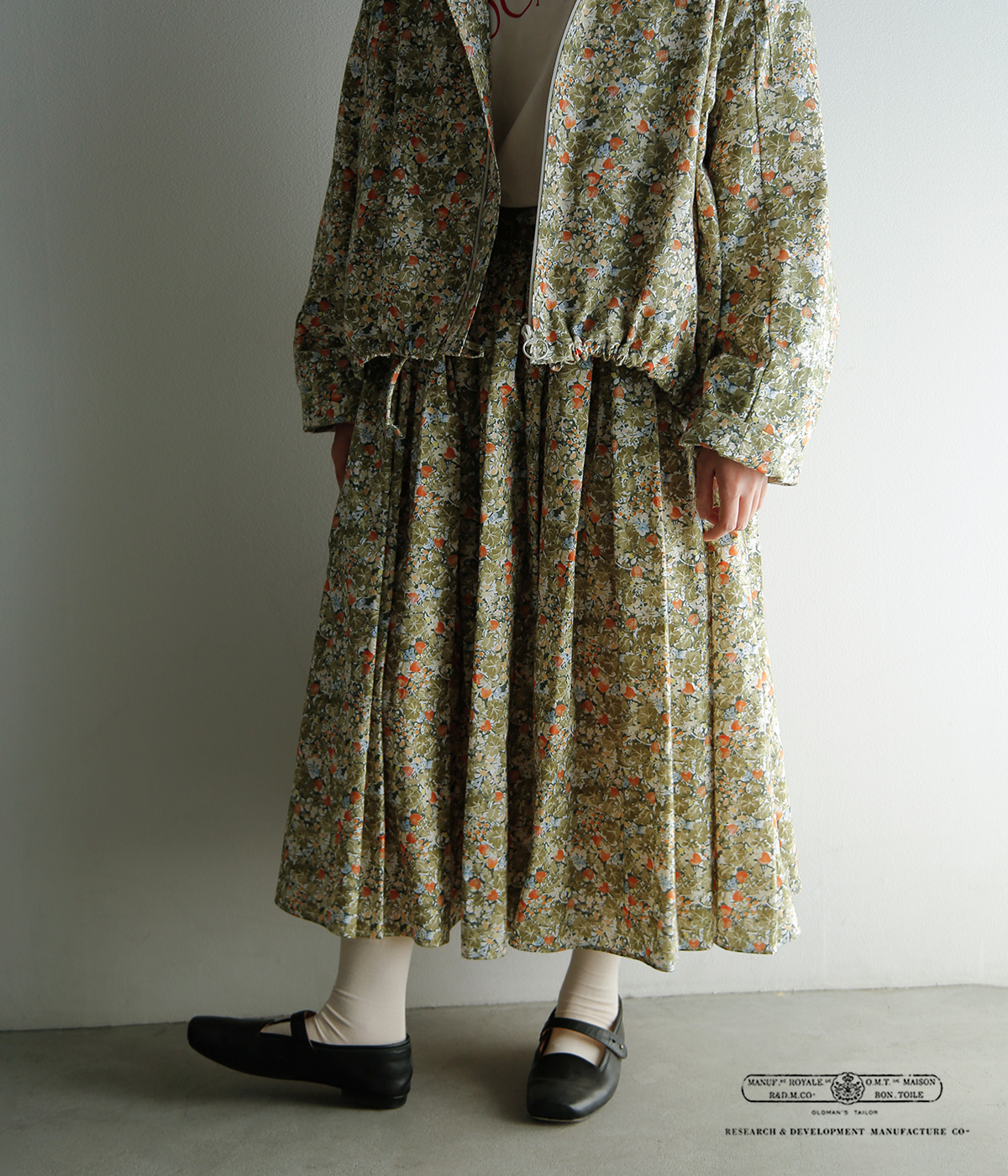 R & D.M.Co-(�I�[���h�}���Y�e�[���[)���C���h�x���[ �t�B�[���h ���[�� �M���U�[ �X�J�[�g WILD BERRY FIELD LAWN GATHER SKIRT 7876