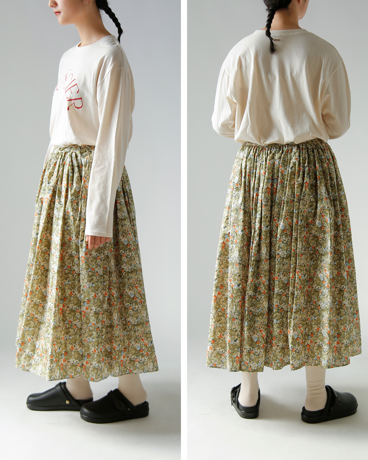 R & D.M.Co-(�I�[���h�}���Y�e�[���[)���C���h�x���[ �t�B�[���h ���[�� �M���U�[ �X�J�[�g WILD BERRY FIELD LAWN GATHER SKIRT 7876