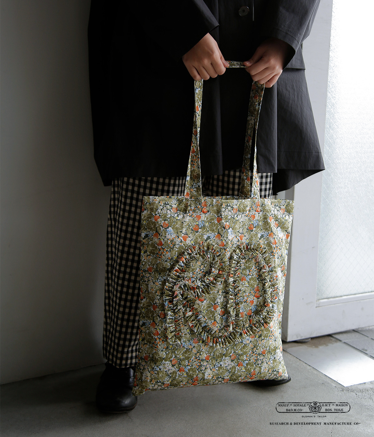 R & D.M.Co-(�I�[���h�}���Y�e�[���[)���C���h�x���[ �t�B�[���h ���[�� �t���� �f�R���[�V���� �g�[�g �o�b�O W.B.F LAWN FRILL DECORATION TOTE BAG 7884