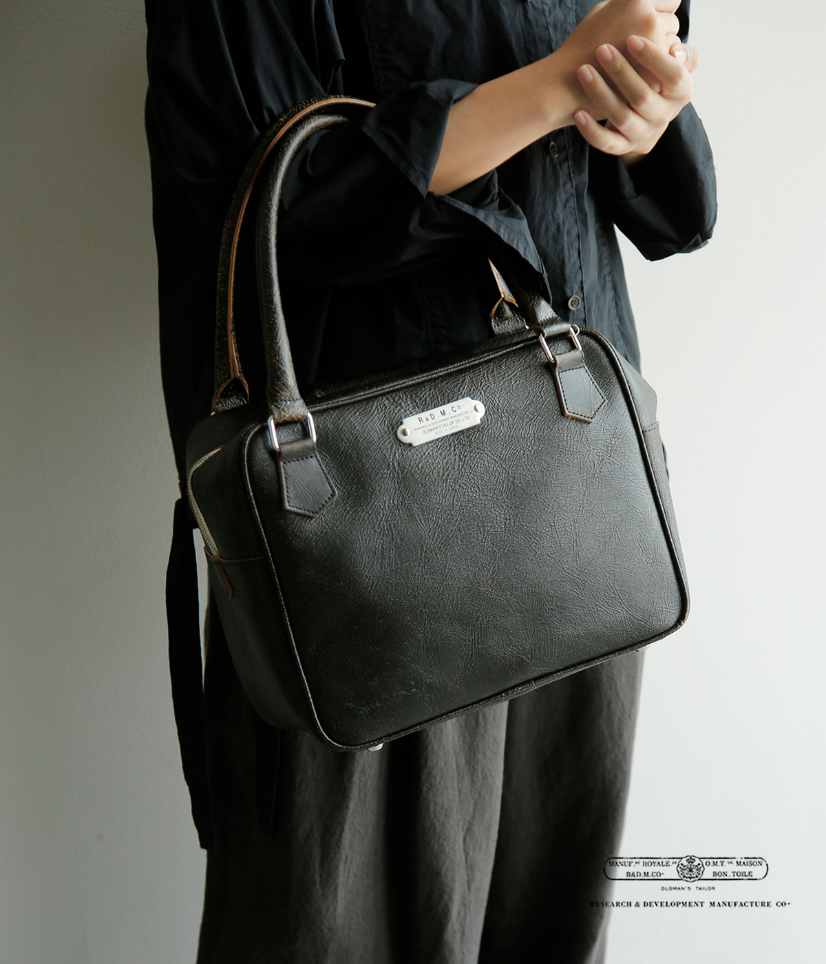 R & D.M.Co-(�I�[���h�}���Y�e�[���[)�N���b�L���O �J�E���U�[ �{�X�g���o�b�O CRACKING LEATHER BOSTON BAG 7905