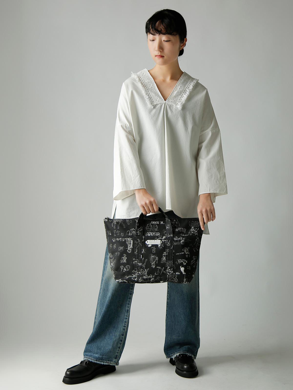 R & D.M.Co-(�I�[���h�}���Y�e�[���[)�R�b�g�� �O���t�B�e�B �v�����g�g�[�g �o�b�O GRAFFITI TOTE BAG 7950