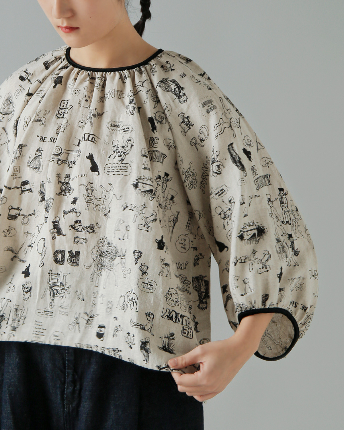 R & D.M.Co-(�I�[���h�}���Y�e�[���[)���l�� �O���t�B�e�B �v�����g �M���U�[ �X���b�N GRAFFITI GATHER SMOCK 7956