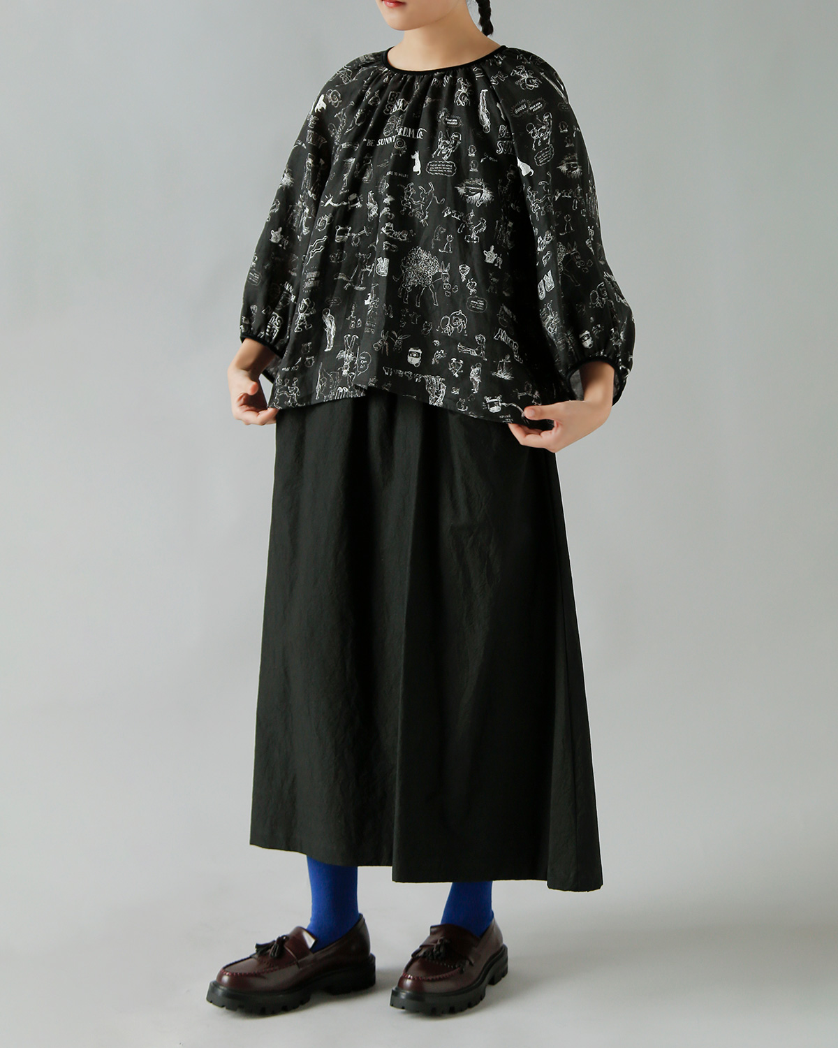 R & D.M.Co-(�I�[���h�}���Y�e�[���[)���l�� �O���t�B�e�B �v�����g �M���U�[ �X���b�N GRAFFITI GATHER SMOCK 7956