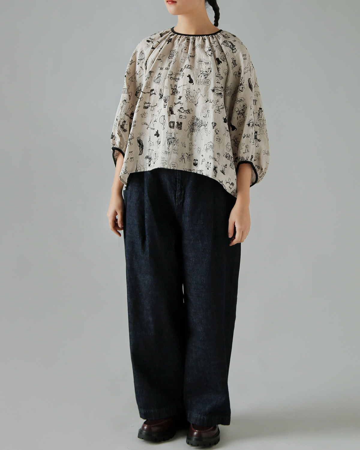 R & D.M.Co-(�I�[���h�}���Y�e�[���[)���l�� �O���t�B�e�B �v�����g �M���U�[ �X���b�N GRAFFITI GATHER SMOCK 7956