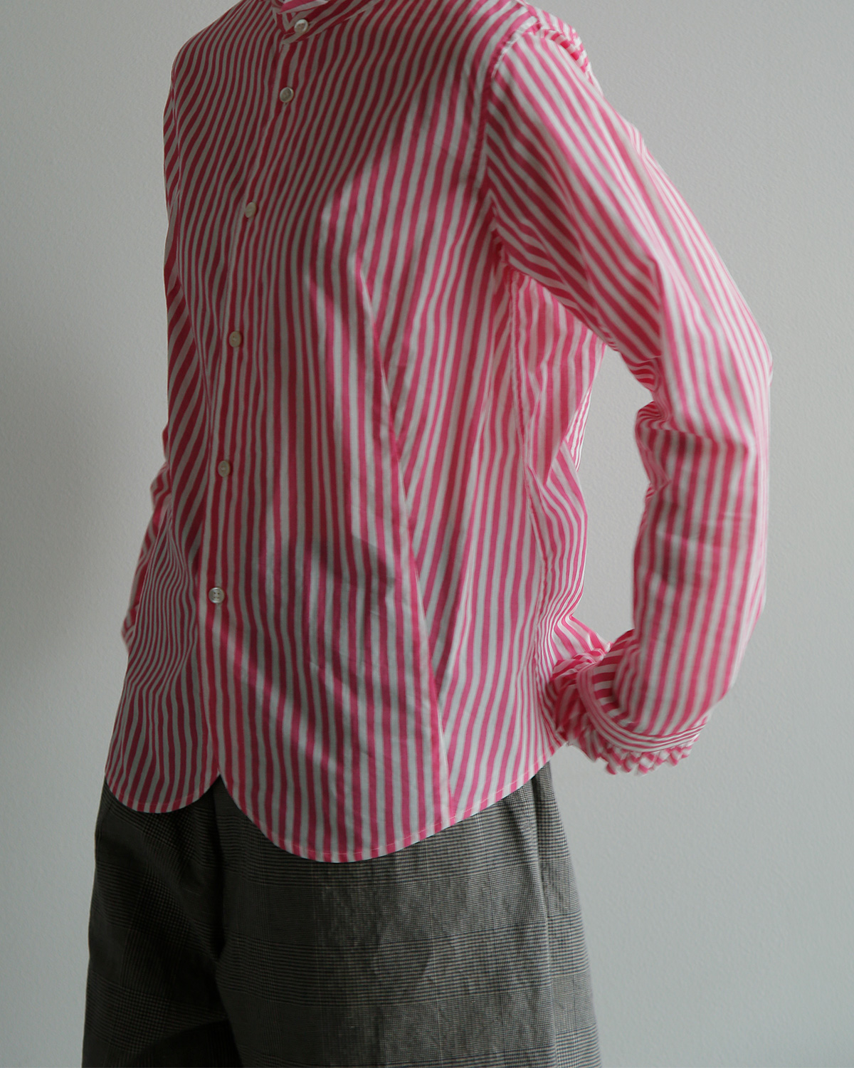 R & D.M.Co-(�I�[���h�}���Y�e�[���[)�L�����f�B�[�X�g���C�v �t�����J���[ �V���c CANDY STRIPE FRILL COLLAR SHIRT 8170