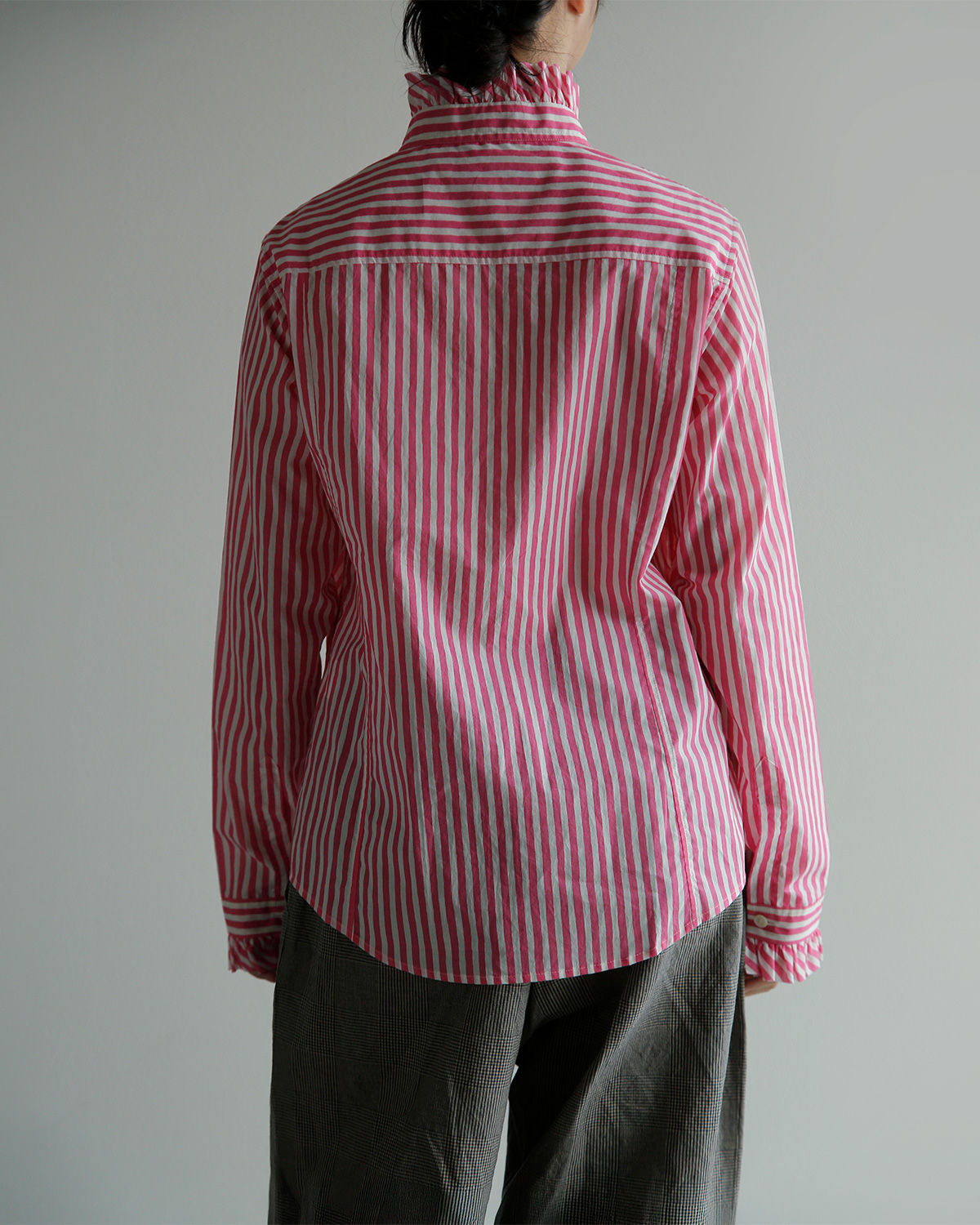 R & D.M.Co-(�I�[���h�}���Y�e�[���[)�L�����f�B�[�X�g���C�v �t�����J���[ �V���c CANDY STRIPE FRILL COLLAR SHIRT 8170
