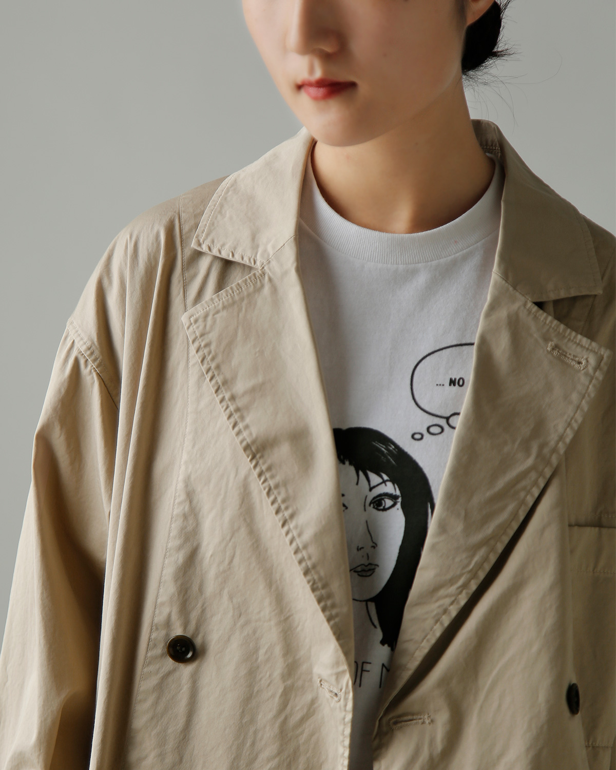 TOUJOURS(�g�D�W���[)�K�[�����g�_�C�R�b�g�� �X�g���b�`�M���o�W�� �W���P�b�g �gDouble Breasted Sack Jacket�h am44fj02