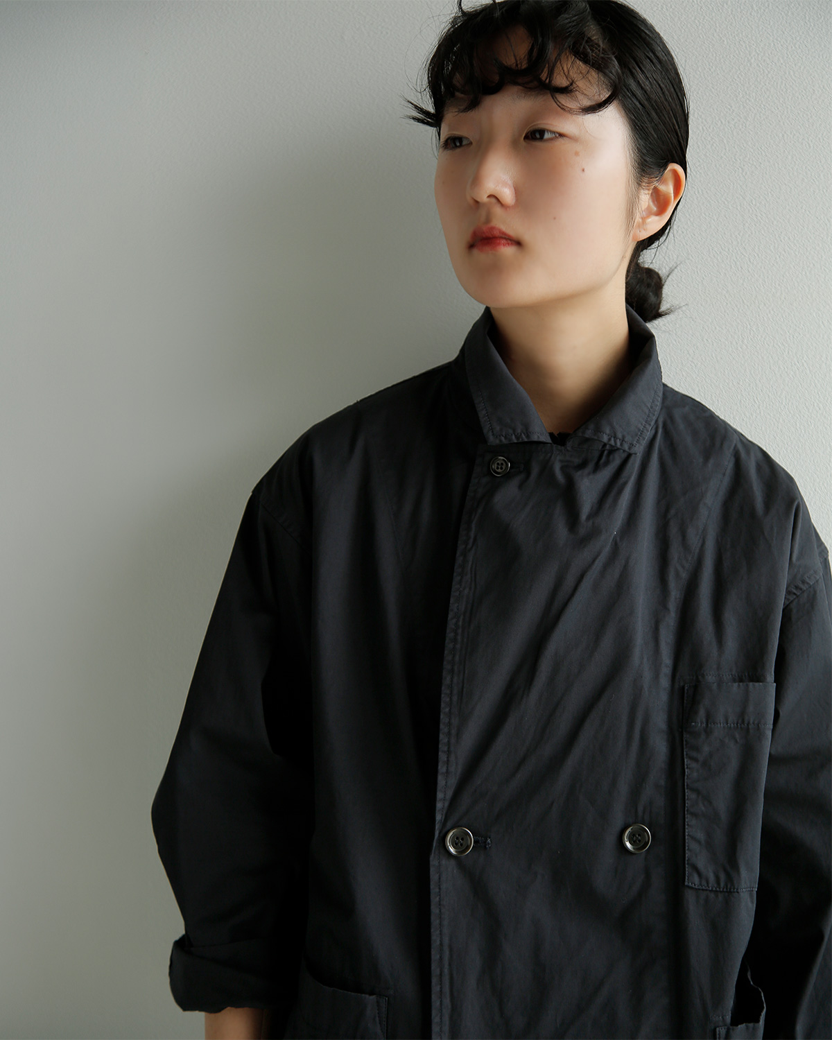 TOUJOURS(�g�D�W���[)�K�[�����g�_�C�R�b�g�� �X�g���b�`�M���o�W�� �W���P�b�g �gDouble Breasted Sack Jacket�h am44fj02