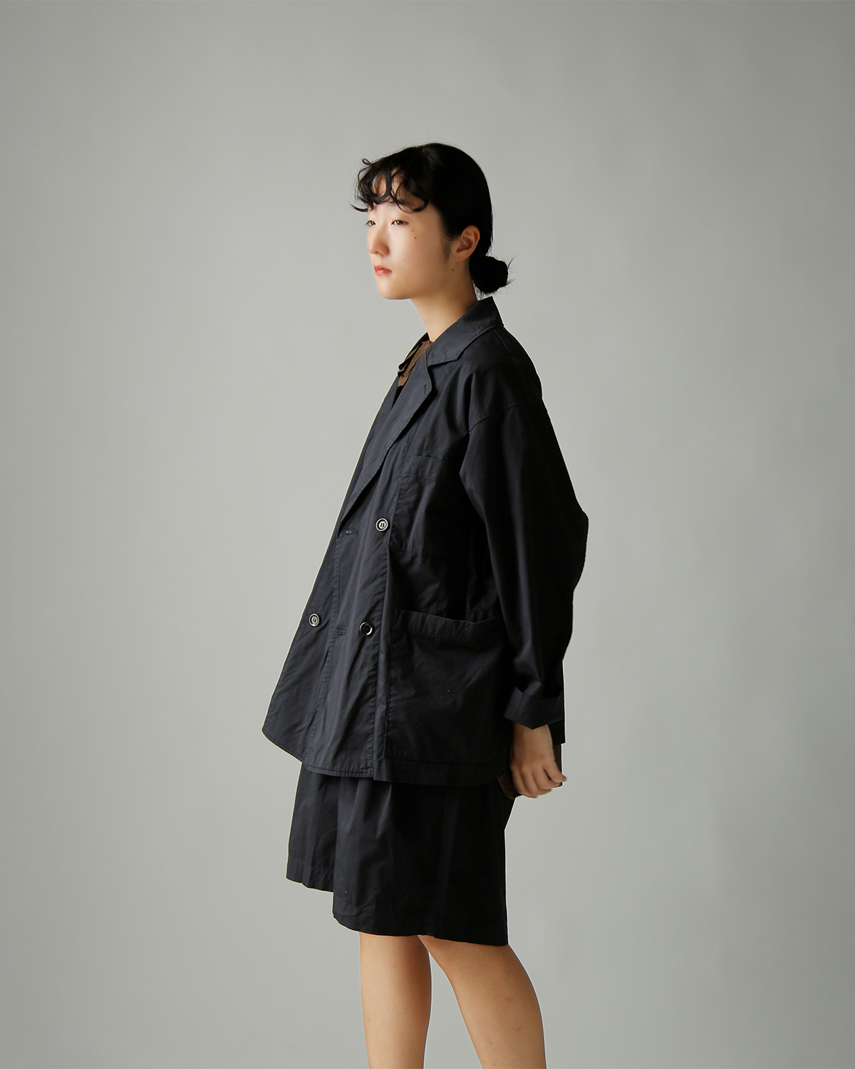 TOUJOURS(�g�D�W���[)�K�[�����g�_�C�R�b�g�� �X�g���b�`�M���o�W�� �W���P�b�g �gDouble Breasted Sack Jacket�h am44fj02