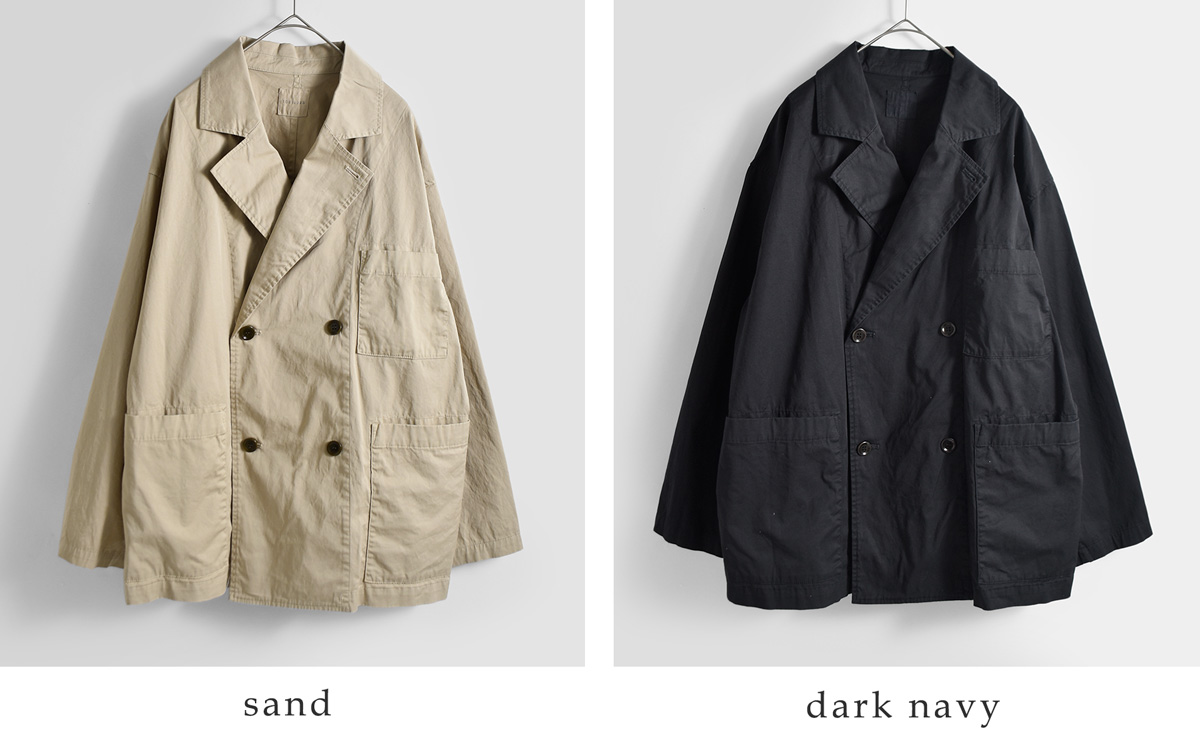 TOUJOURS(�g�D�W���[)�K�[�����g�_�C�R�b�g�� �X�g���b�`�M���o�W�� �W���P�b�g �gDouble Breasted Sack Jacket�h am44fj02