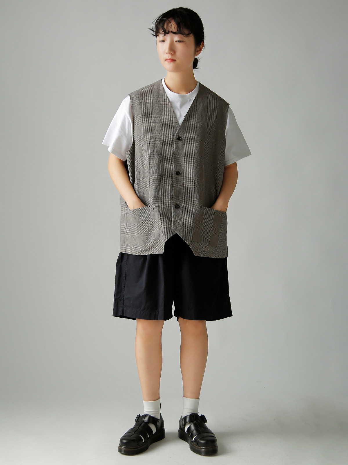 TOUJOURS(�g�D�W���[)�K�[�����g�_�C�R�b�g�� �X�g���b�`�M���o�W�� �p���c �g2 In-pleat Baggy Half Chinos�h am44fp05