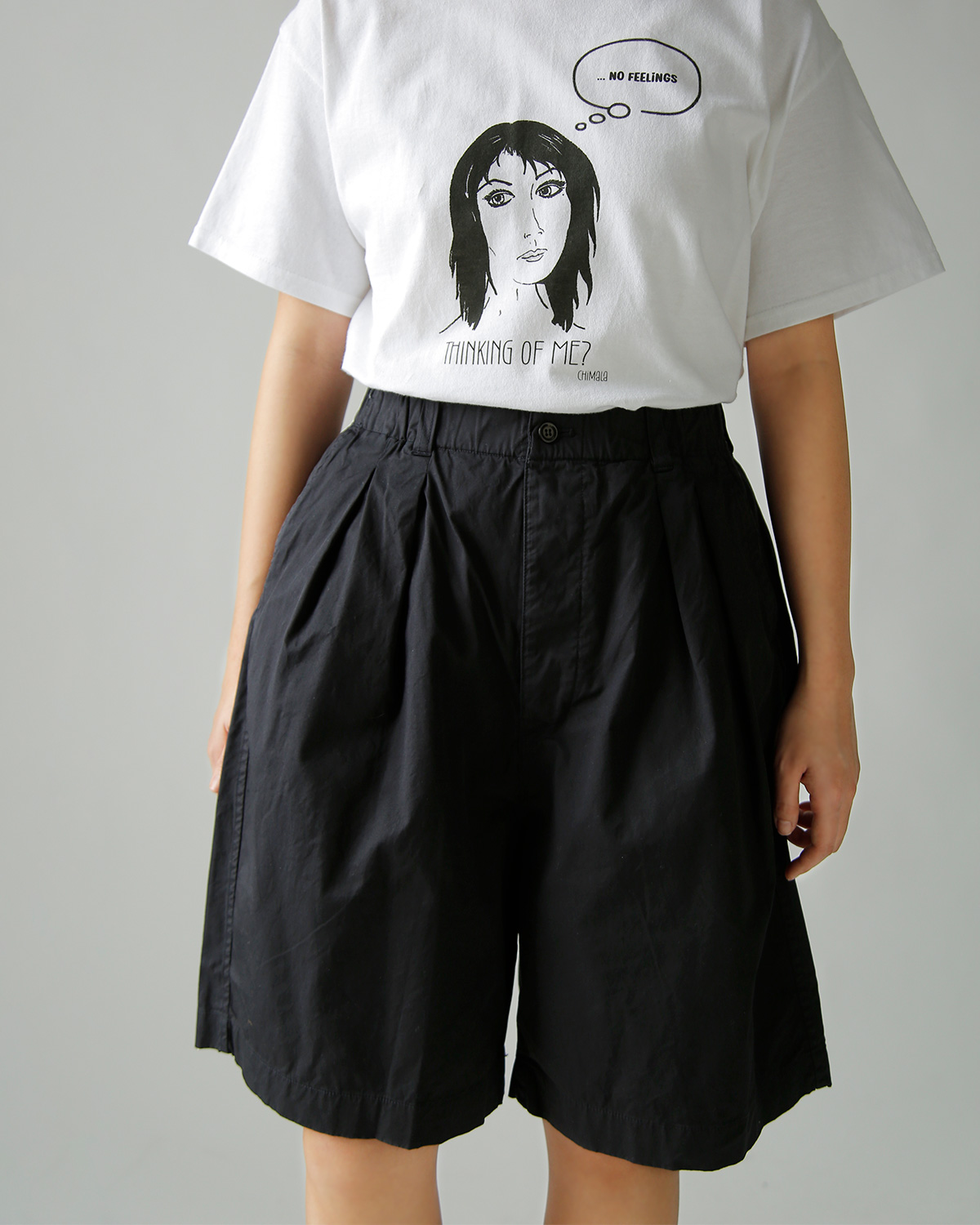 TOUJOURS(�g�D�W���[)�K�[�����g�_�C�R�b�g�� �X�g���b�`�M���o�W�� �p���c �g2 In-pleat Baggy Half Chinos�h am44fp05