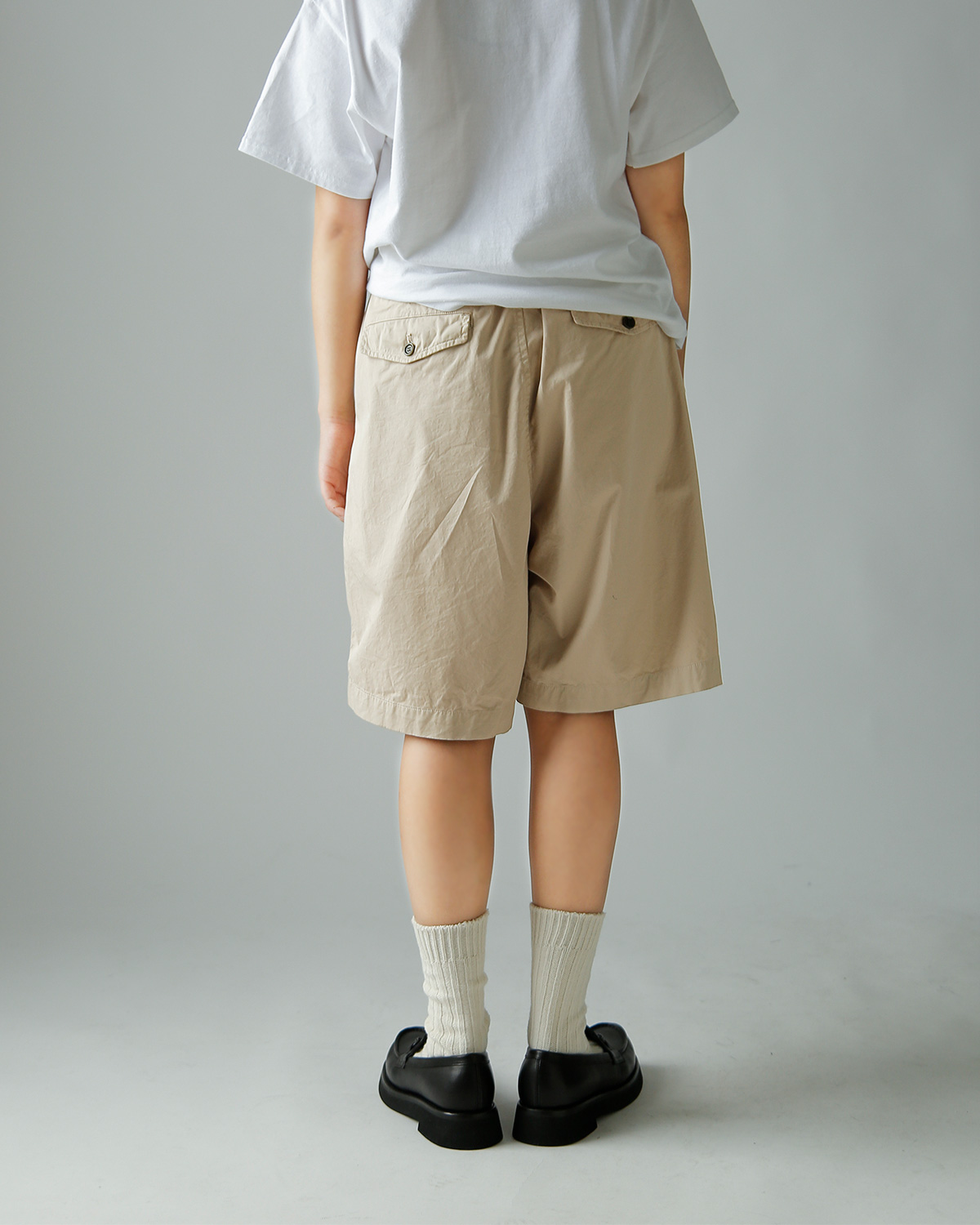 TOUJOURS(�g�D�W���[)�K�[�����g�_�C�R�b�g�� �X�g���b�`�M���o�W�� �p���c �g2 In-pleat Baggy Half Chinos�h am44fp05