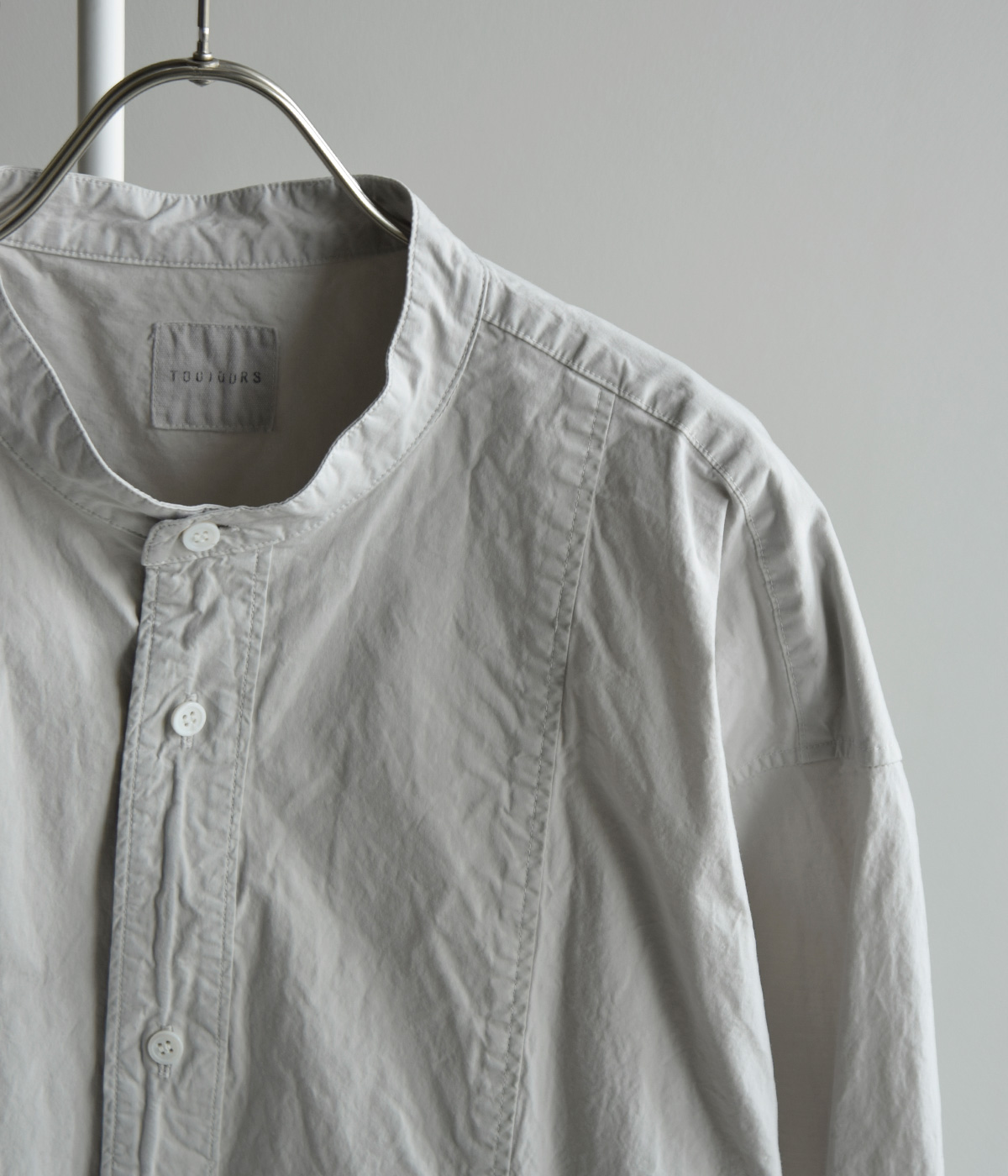 TOUJOURS(�g�D�W���[)�K�[�����g�_�C �I�[�K�j�b�N�R�b�g�� �X�g���b�`�|�v���� �V���c �gSide String Blouson Shirt�h am44rs01