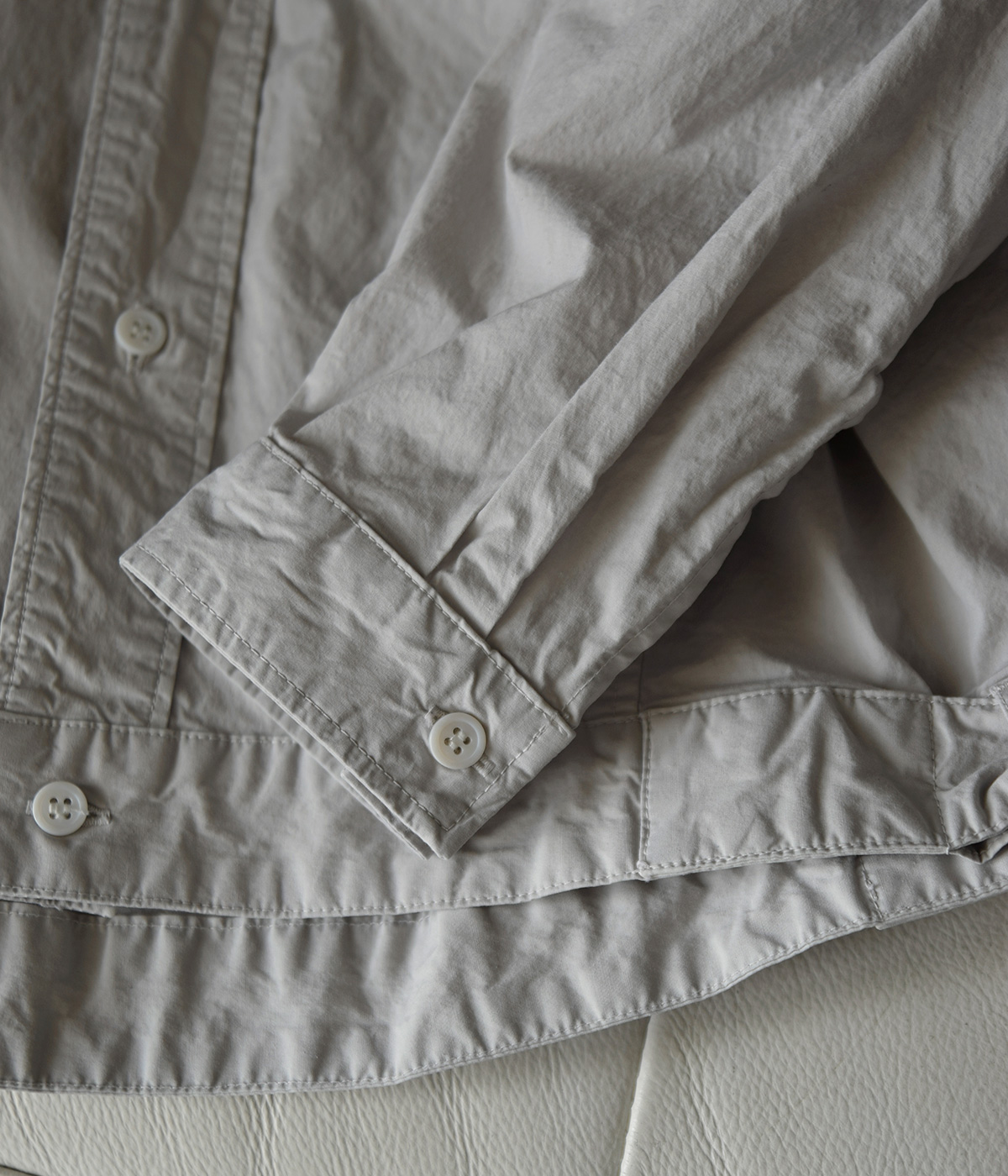 TOUJOURS(�g�D�W���[)�K�[�����g�_�C �I�[�K�j�b�N�R�b�g�� �X�g���b�`�|�v���� �V���c �gSide String Blouson Shirt�h am44rs01