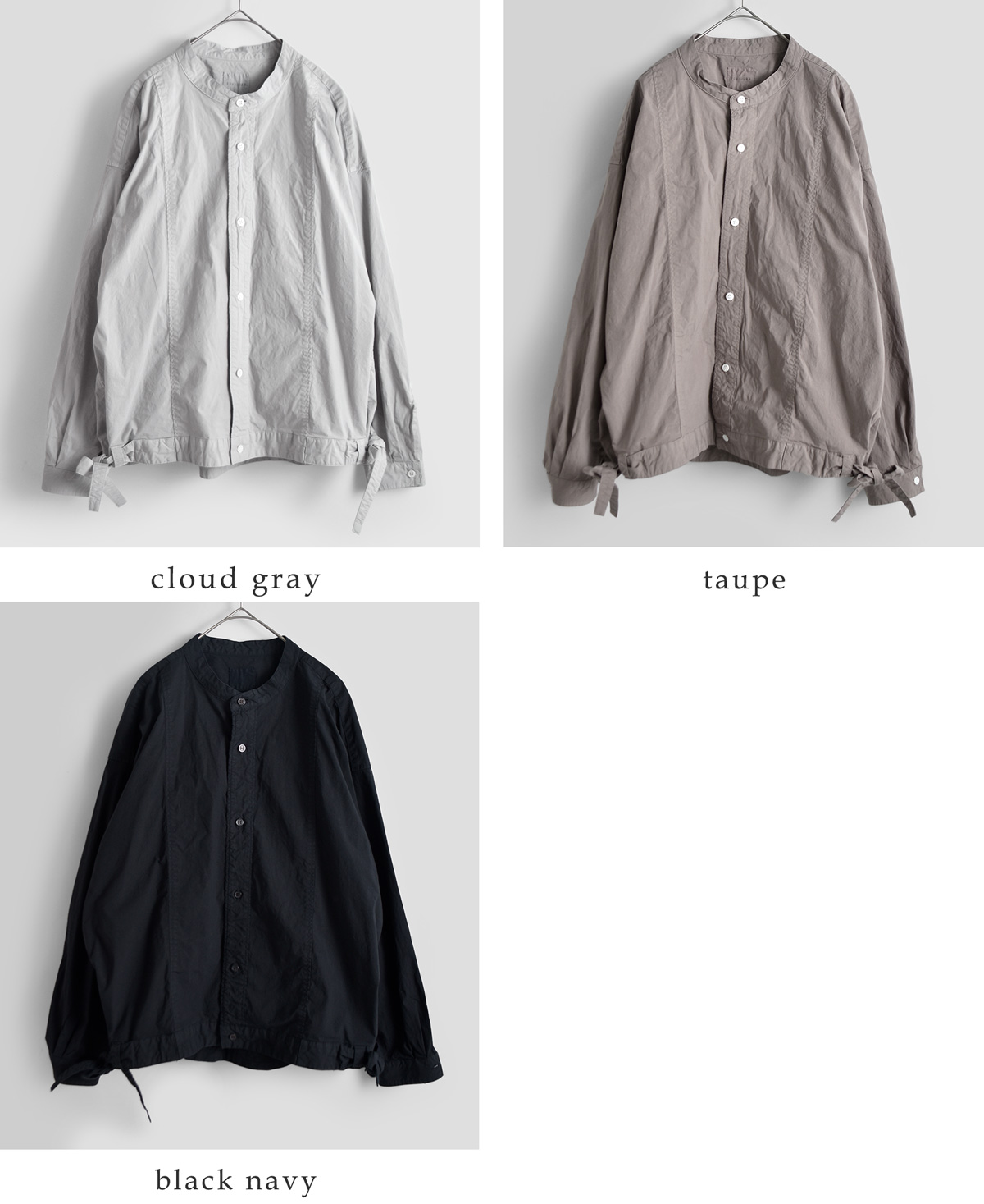 TOUJOURS(�g�D�W���[)�K�[�����g�_�C �I�[�K�j�b�N�R�b�g�� �X�g���b�`�|�v���� �V���c �gSide String Blouson Shirt�h am44rs01