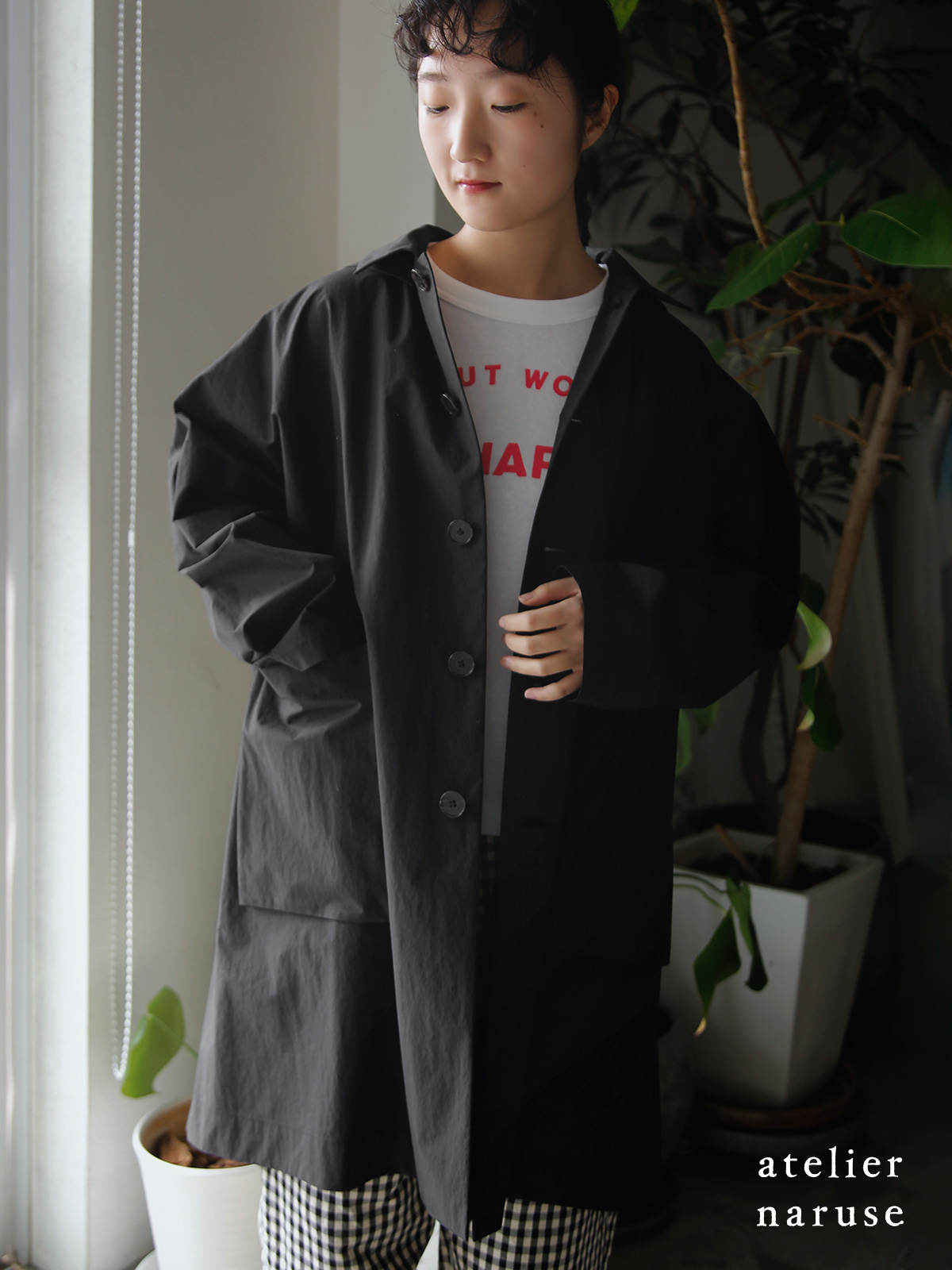 atelier naruse アトリエナルセ コットン ナイロン タフタ フーデッド