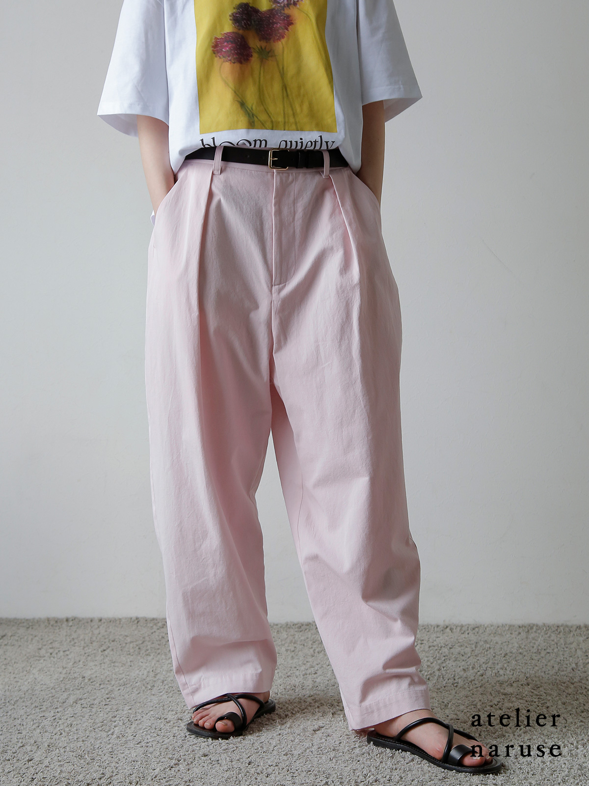 atelier naruse アトリエナルセ コットン ツイル タック パンツ f05115