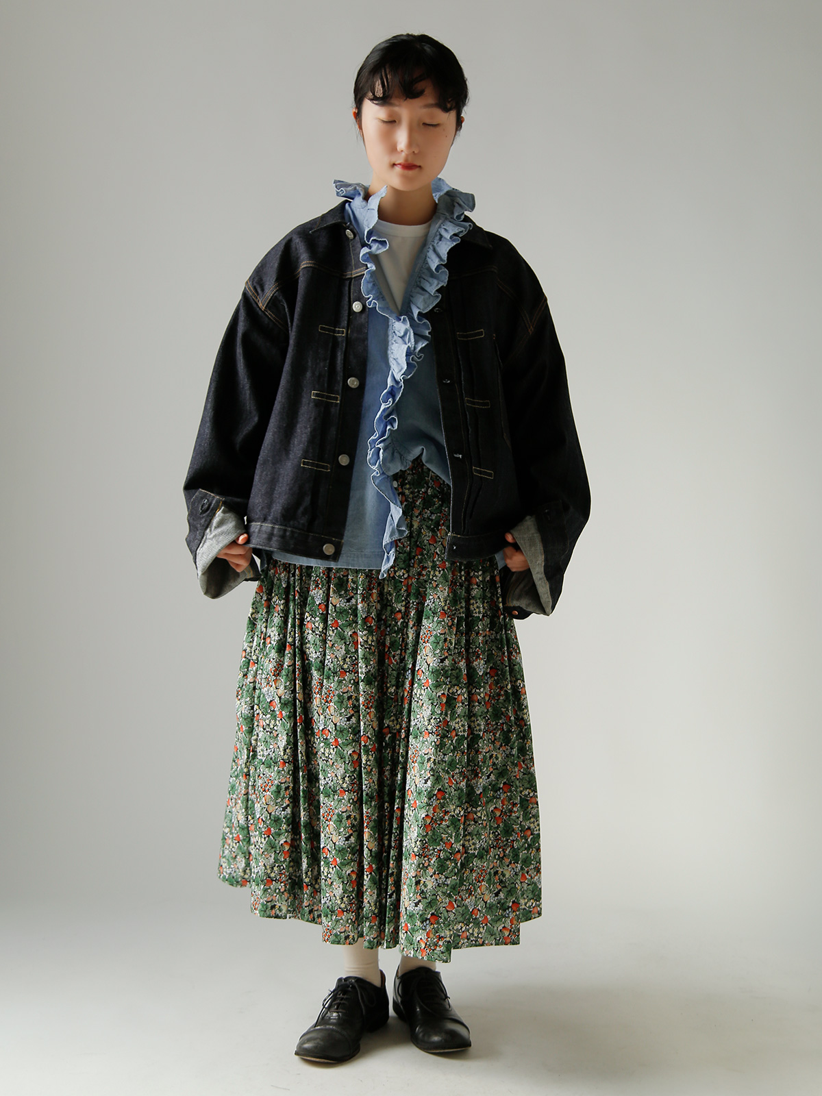 TOUJOURS(�g�D�W���[)�t�F�[�h���H�R�b�g���V�����u���[ �V���c �gRuffle Shirt�h hm44ds03