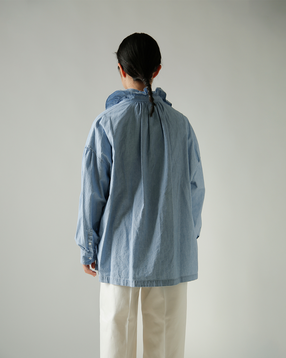 TOUJOURS(�g�D�W���[)�t�F�[�h���H�R�b�g���V�����u���[ �V���c �gRuffle Shirt�h hm44ds03