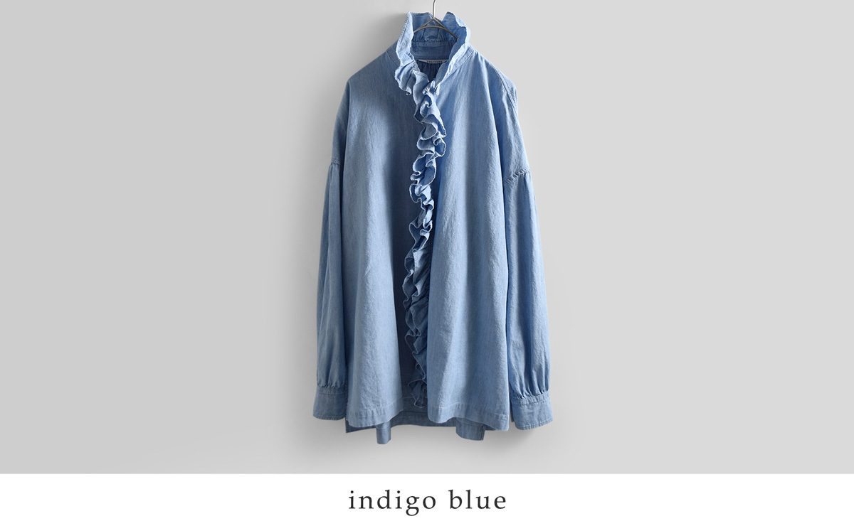 TOUJOURS(�g�D�W���[)�t�F�[�h���H�R�b�g���V�����u���[ �V���c �gRuffle Shirt�h hm44ds03