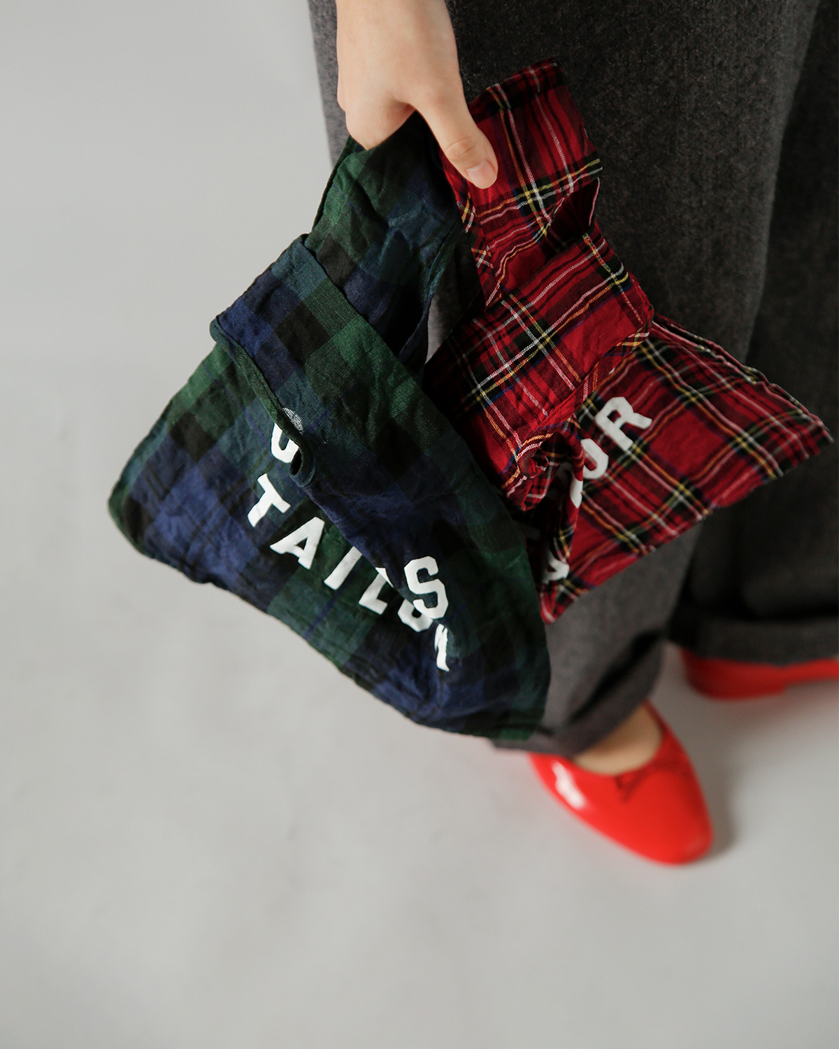 R & D.M.Co-(�I�[���h�}���Y�e�[���[)���S�v�����g ���l�� �`�F�b�N �~�j �o�b�O OMT PRINT LINEN MINI BAG m1439