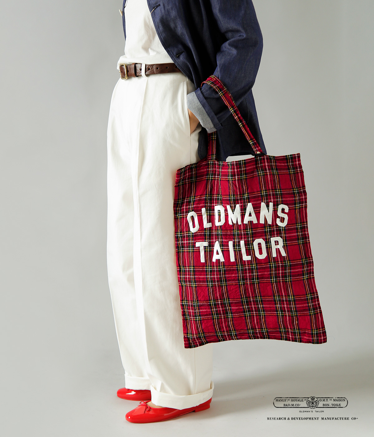 R & D.M.Co-(�I�[���h�}���Y�e�[���[)���S�v�����g ���l�� �g�[�g�o�b�O OMT PRINT LINEN TOTE BAG m1449