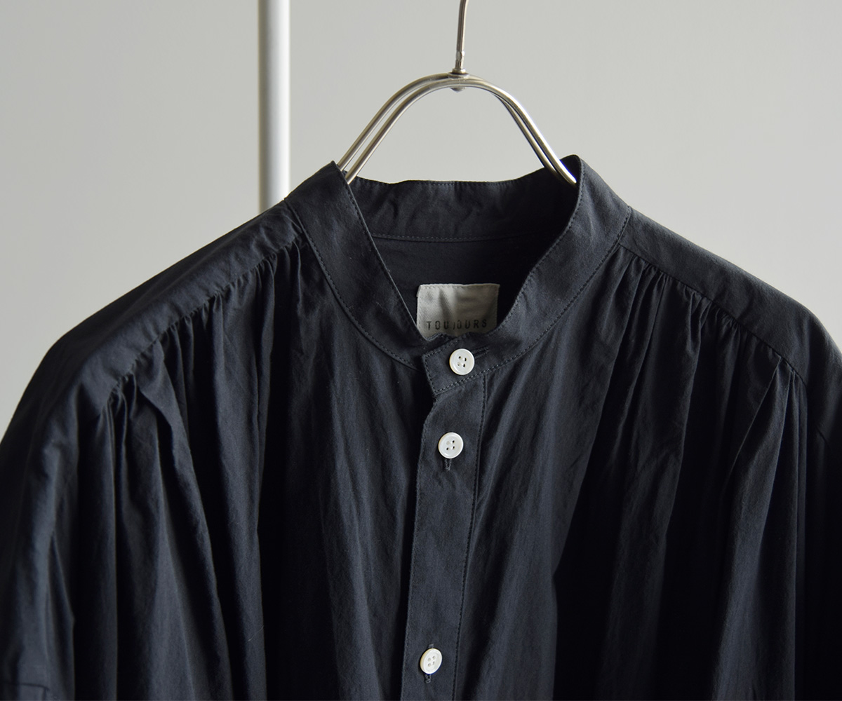 TOUJOURS(�g�D�W���[)�t�@�C�����[���R�b�g�� �V���c�h���X �gHalf Bishop Sleeve Pleated Shirt Dress�h mm44hd03