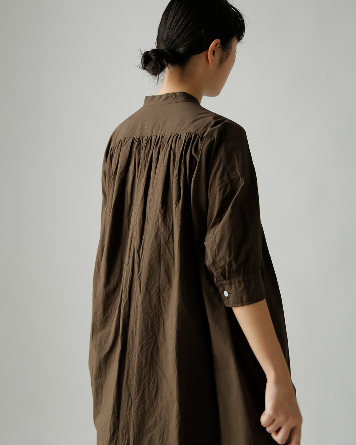 TOUJOURS(�g�D�W���[)�t�@�C�����[���R�b�g�� �V���c�h���X �gHalf Bishop Sleeve Pleated Shirt Dress�h mm44hd03