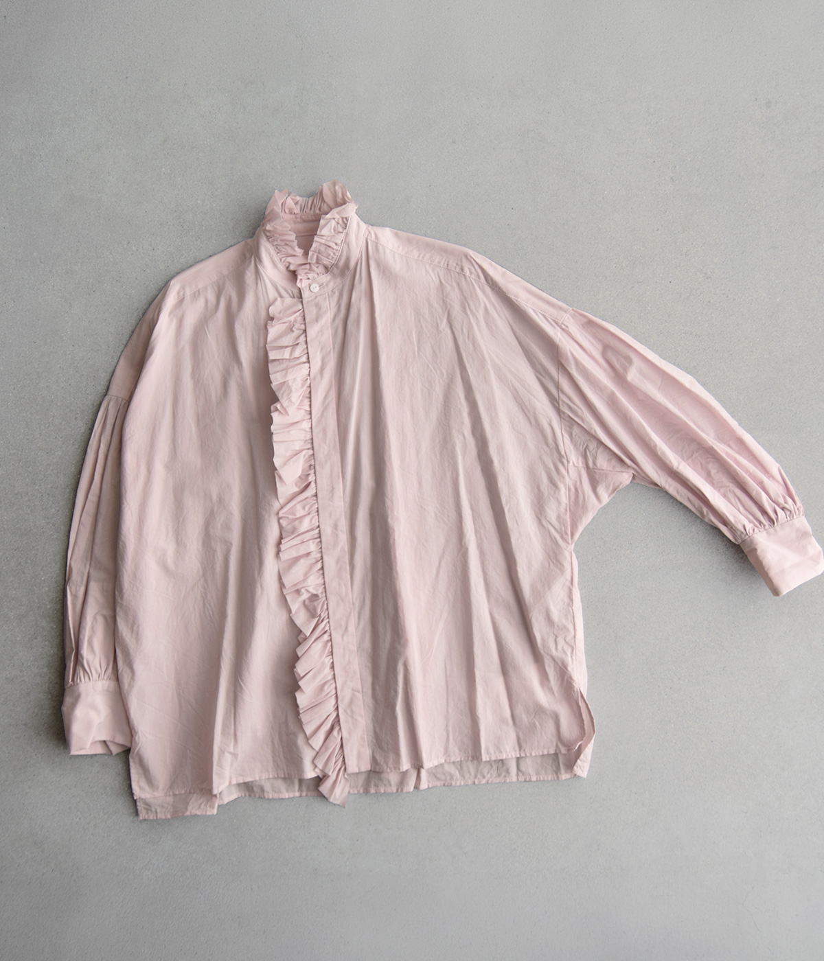 TOUJOURS(�g�D�W���[)�X�[�p�[�t�@�C���J�E���g�R�b�g�� �V���c �gBand Collar Bishop Sleeve Ruffle Shirt�h mm44ms01