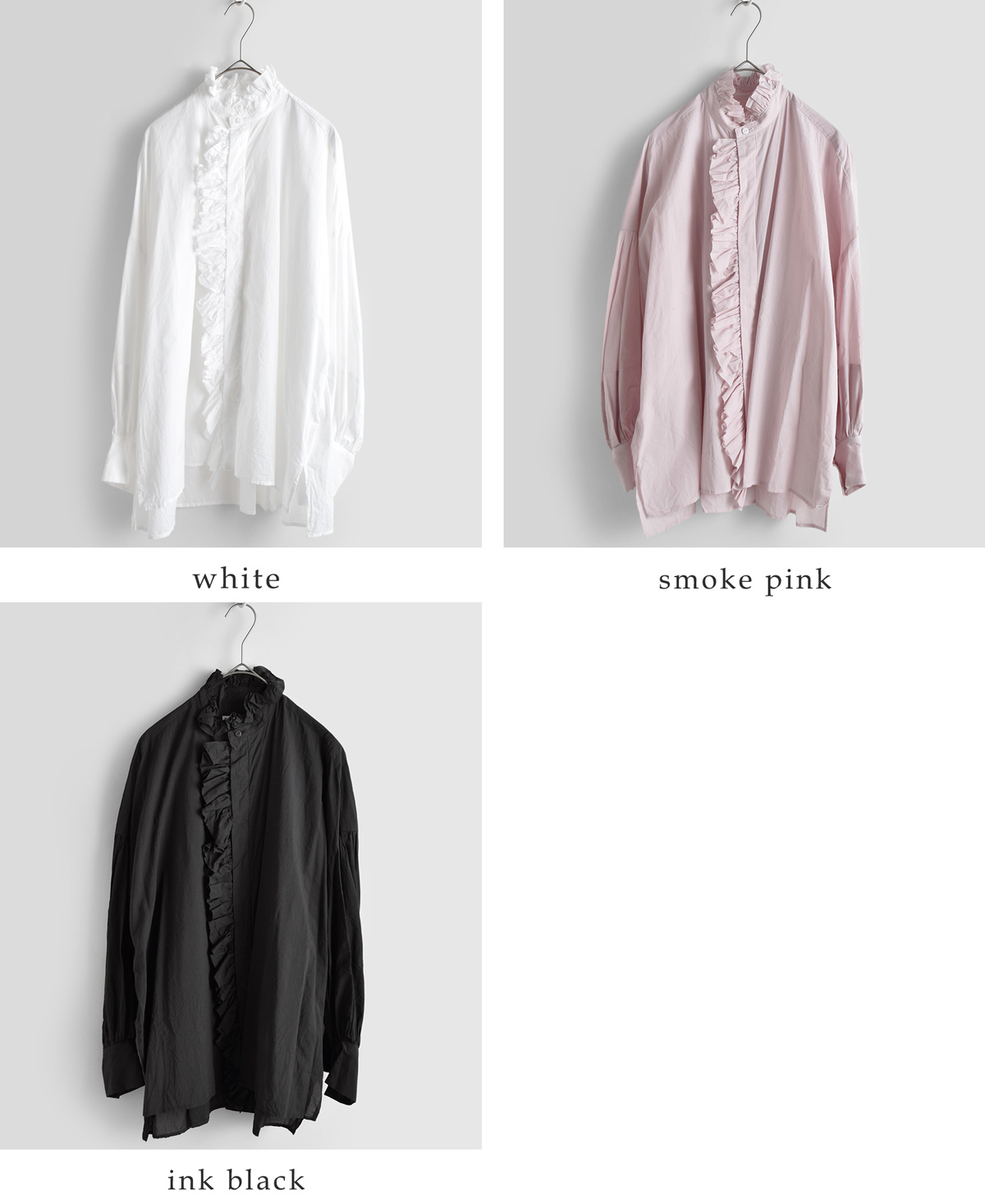 TOUJOURS(�g�D�W���[)�X�[�p�[�t�@�C���J�E���g�R�b�g�� �V���c �gBand Collar Bishop Sleeve Ruffle Shirt�h mm44ms01