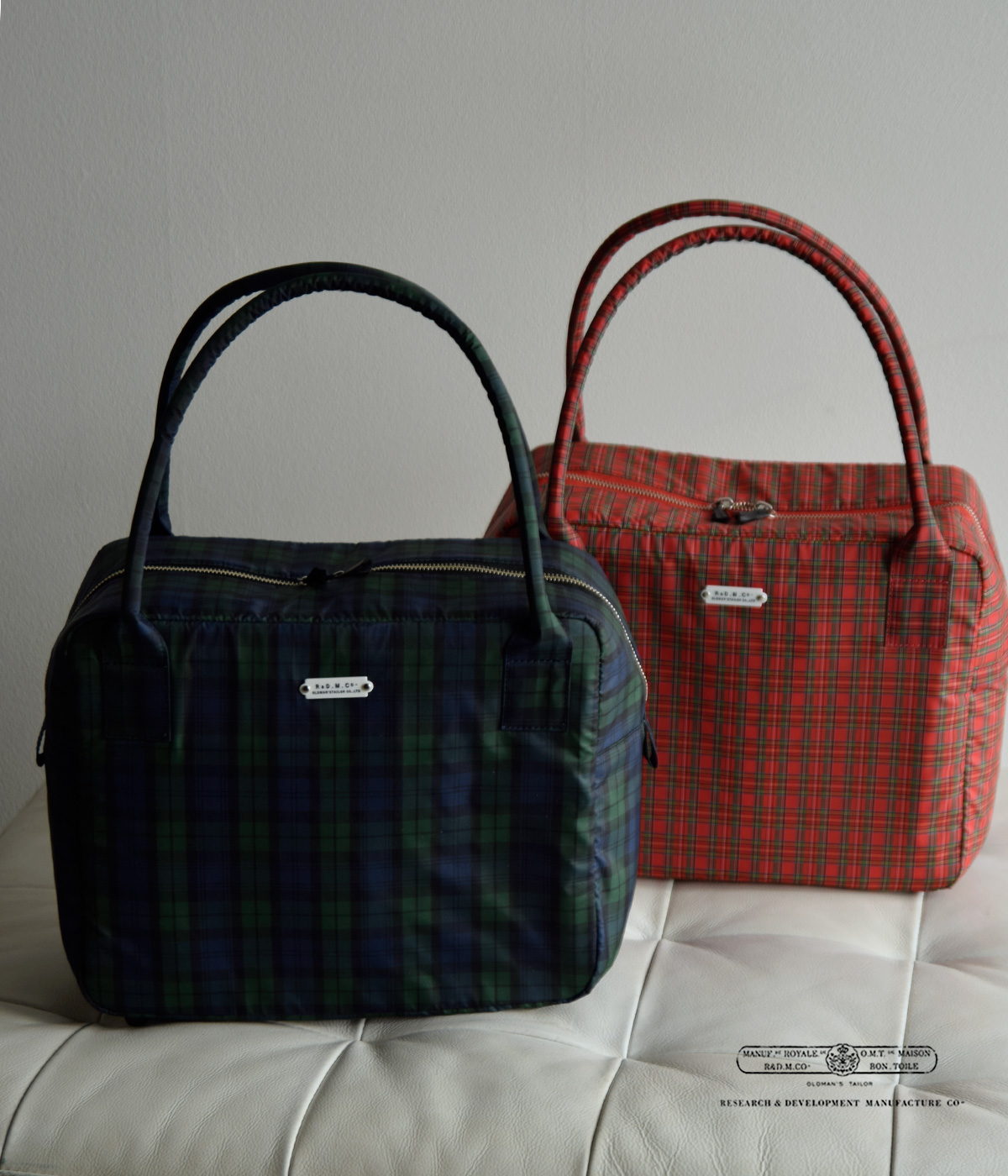 R & D.M.Co-(�I�[���h�}���Y�e�[���[)�^�[�^���`�F�b�N �{�X�g�� �o�b�O �gTARTAN CHECK GROCERY BOSTON BAG�h 7851