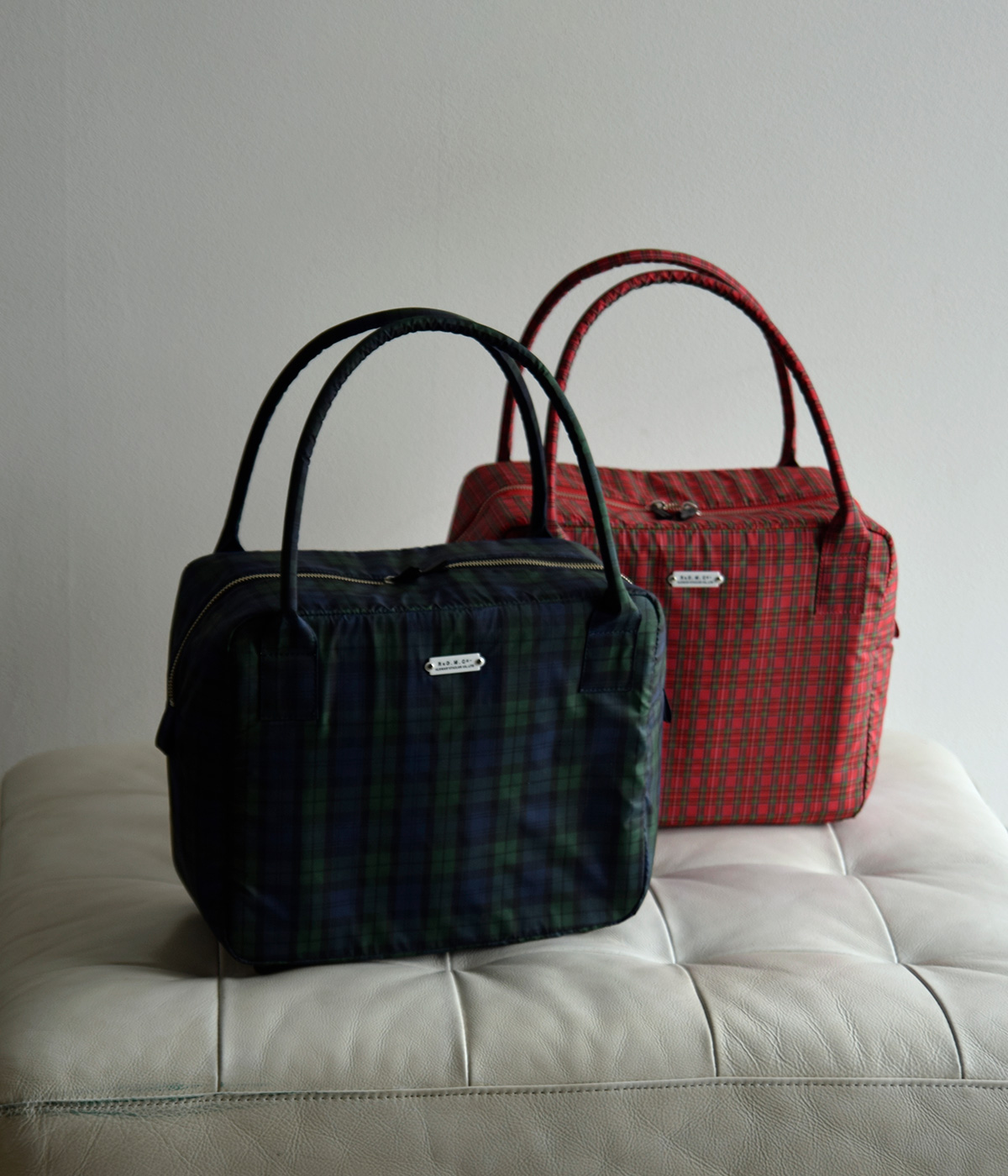 R & D.M.Co-(�I�[���h�}���Y�e�[���[)�^�[�^���`�F�b�N �{�X�g�� �o�b�O �gTARTAN CHECK GROCERY BOSTON BAG�h 7851