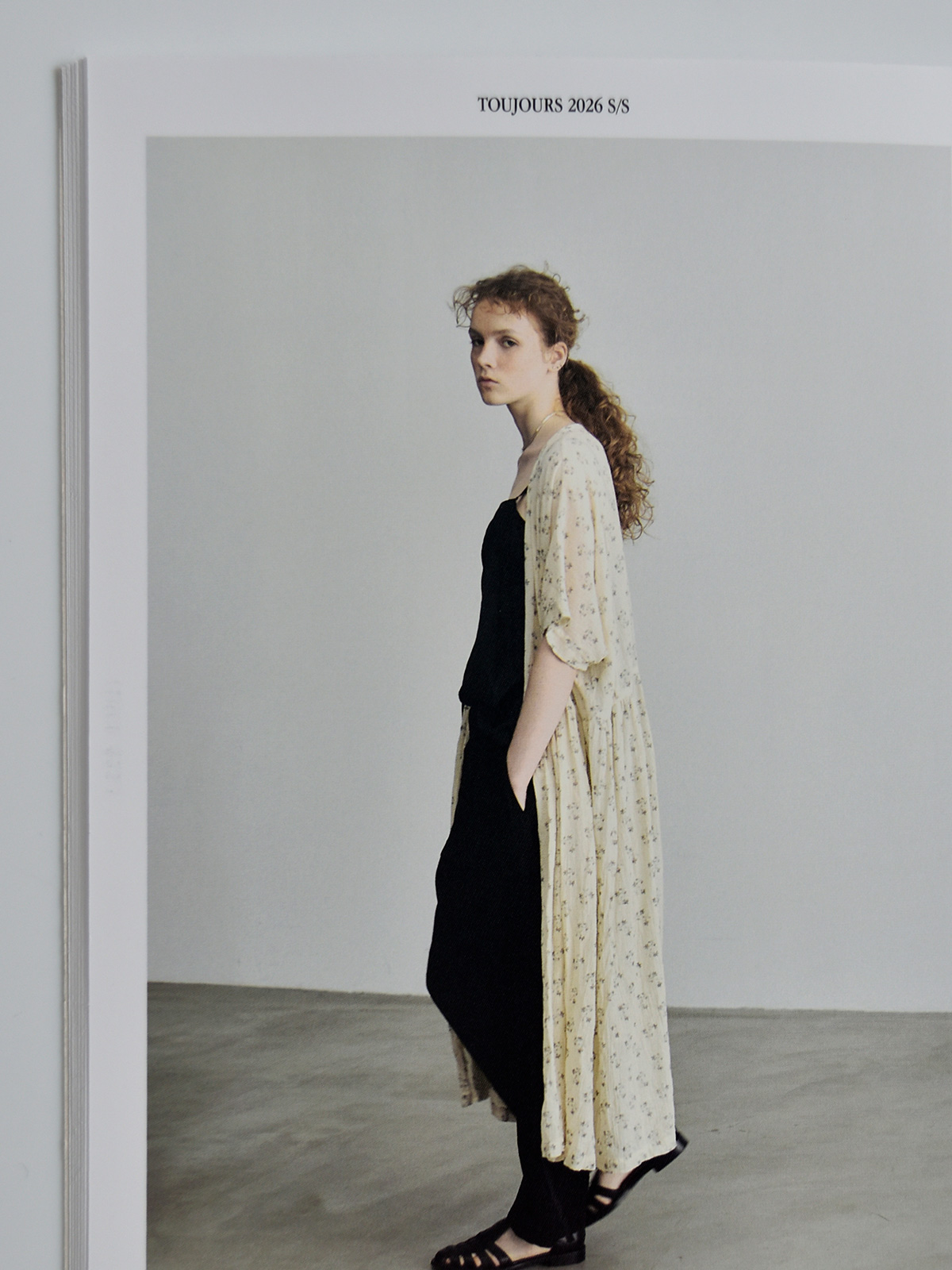 TOUJOURS(�g�D�W���[)�t�@�C���R�b�g���K�[�[ �s�O�����g�t���[�����v�����g �h���X �gHalf Sleeve Pleated Cache-coeur Dress�h tm44ld05