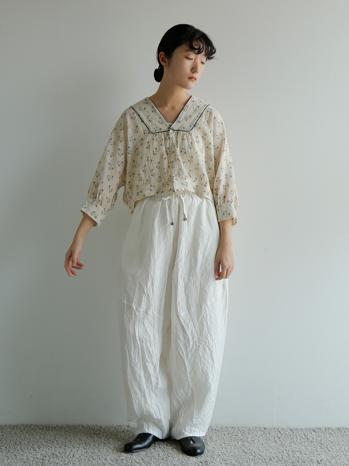 TOUJOURS(�g�D�W���[)�t�@�C���R�b�g���K�[�[ �s�O�����g�t���[�����v�����g �u���E�X �gPiping Bolero Blouse�h tm44ls01