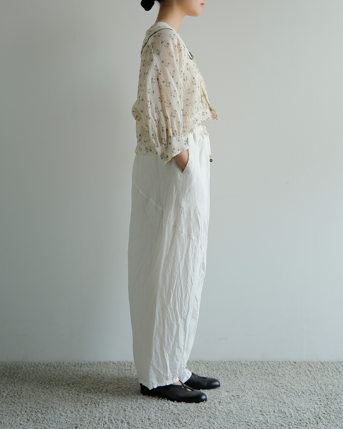 TOUJOURS(�g�D�W���[)�t�@�C���R�b�g���K�[�[ �s�O�����g�t���[�����v�����g �u���E�X �gPiping Bolero Blouse�h tm44ls01