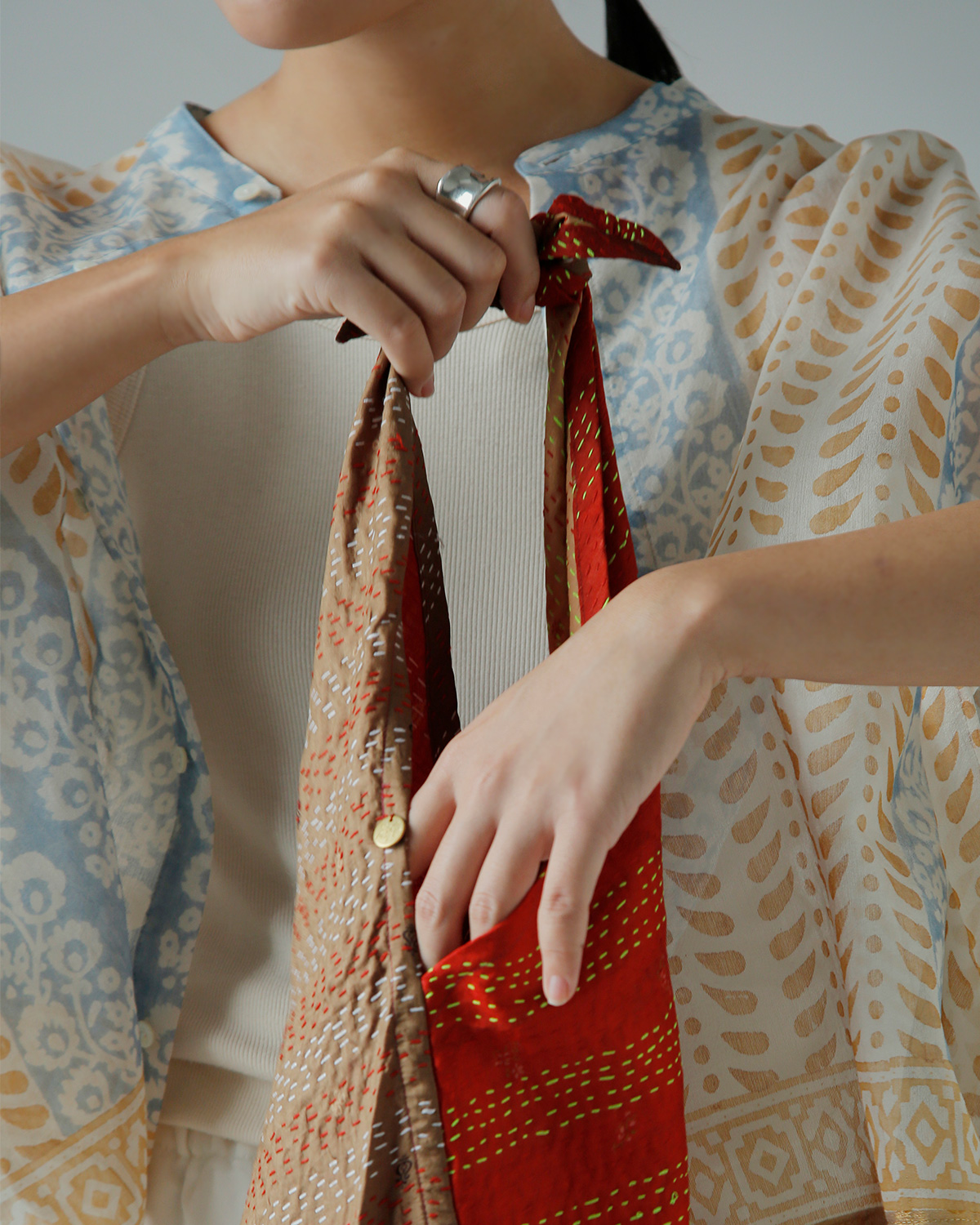 WONDER FULL LIFE(�����_�[�t�����C�t)�J���^ �{�^�j�J�� �o�b�O �gKANTHA BOTANICAL BAG large�h wfl26-a68-1