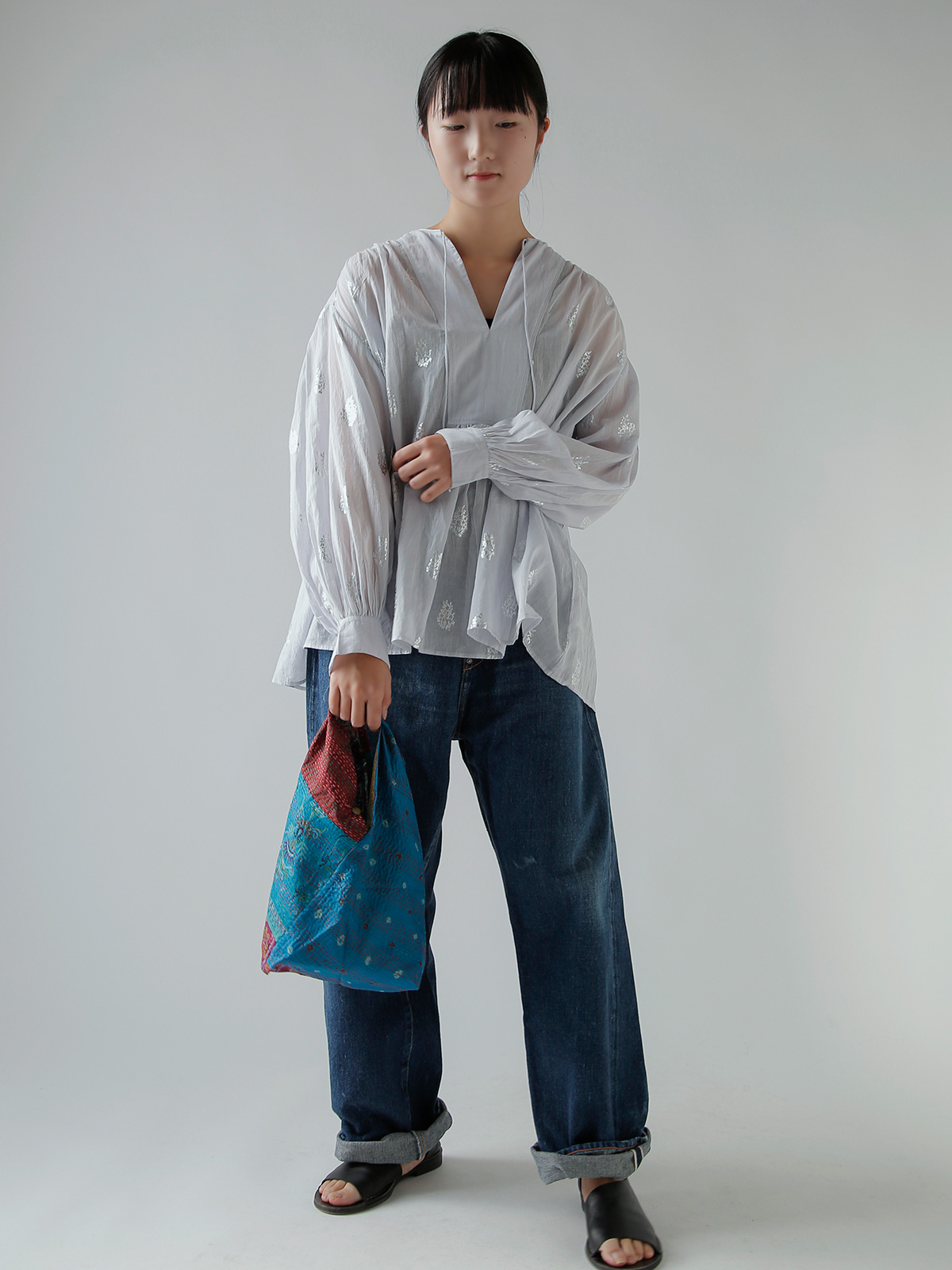 WONDER FULL LIFE(�����_�[�t�����C�t)�J���^ �{�^�j�J�� �o�b�O �gKANTHA BOTANICAL BAG small�h wfl26-a68-2