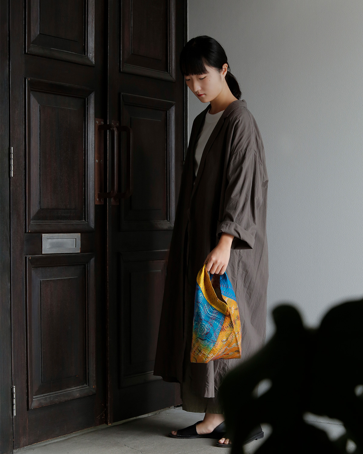 WONDER FULL LIFE(�����_�[�t�����C�t)�J���^ �{�^�j�J�� �o�b�O �gKANTHA BOTANICAL BAG small�h wfl26-a68-2