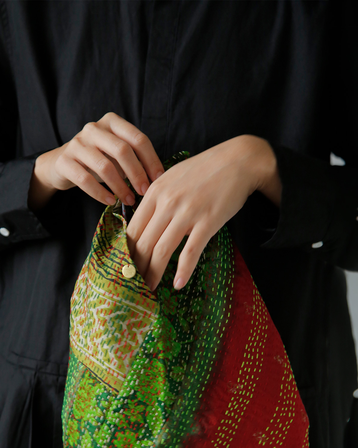 WONDER FULL LIFE(�����_�[�t�����C�t)�J���^ �{�^�j�J�� �o�b�O �gKANTHA BOTANICAL BAG small�h wfl26-a68-2