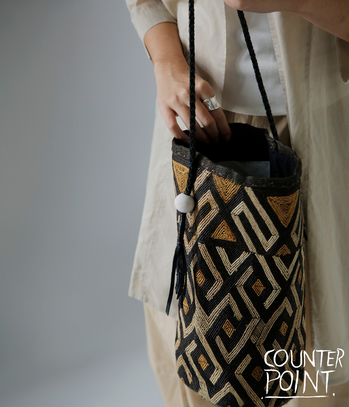 COUNTERPOINT(�J�E���^�[�|�C���g)�N�o ���E���h �~�h�� �o�b�O KUBA BAG BUCKET round middle wfl26-s06-5-1