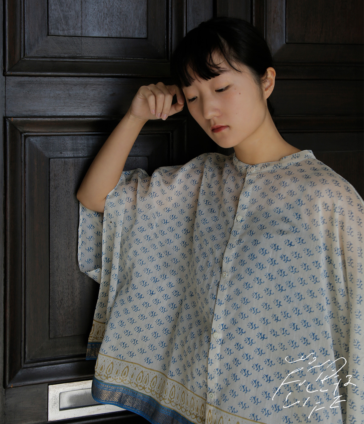 WONDER FULL LIFE(�����_�[�t�����C�t)�R�b�g���V���N �u���b�N�v�����g �u���E�X �gDUAL BLOUSE�h wfl26-s77