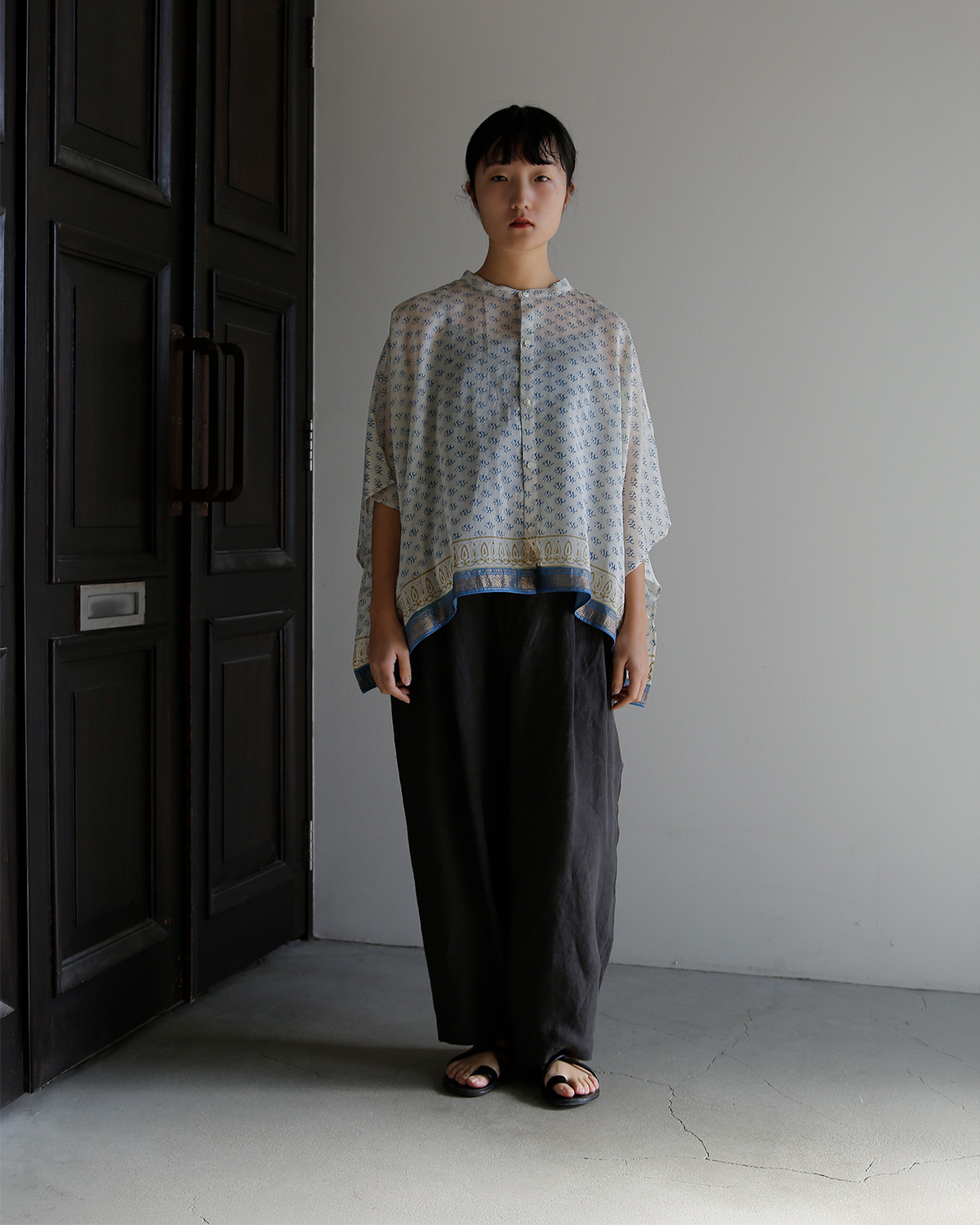 WONDER FULL LIFE(�����_�[�t�����C�t)�R�b�g���V���N �u���b�N�v�����g �u���E�X �gDUAL BLOUSE�h wfl26-s77