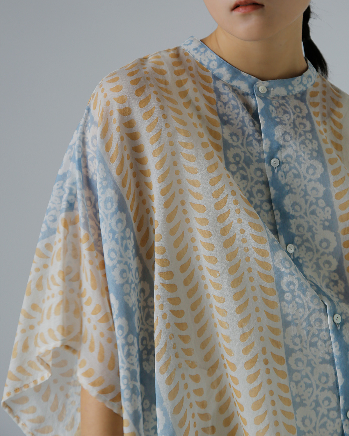 WONDER FULL LIFE(�����_�[�t�����C�t)�R�b�g���V���N �u���b�N�v�����g �u���E�X �gDUAL BLOUSE�h wfl26-s77