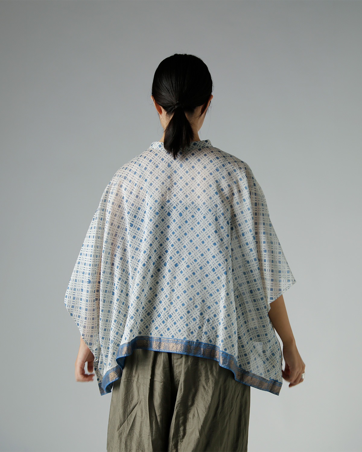 WONDER FULL LIFE(�����_�[�t�����C�t)�R�b�g���V���N �u���b�N�v�����g �u���E�X �gDUAL BLOUSE�h wfl26-s77