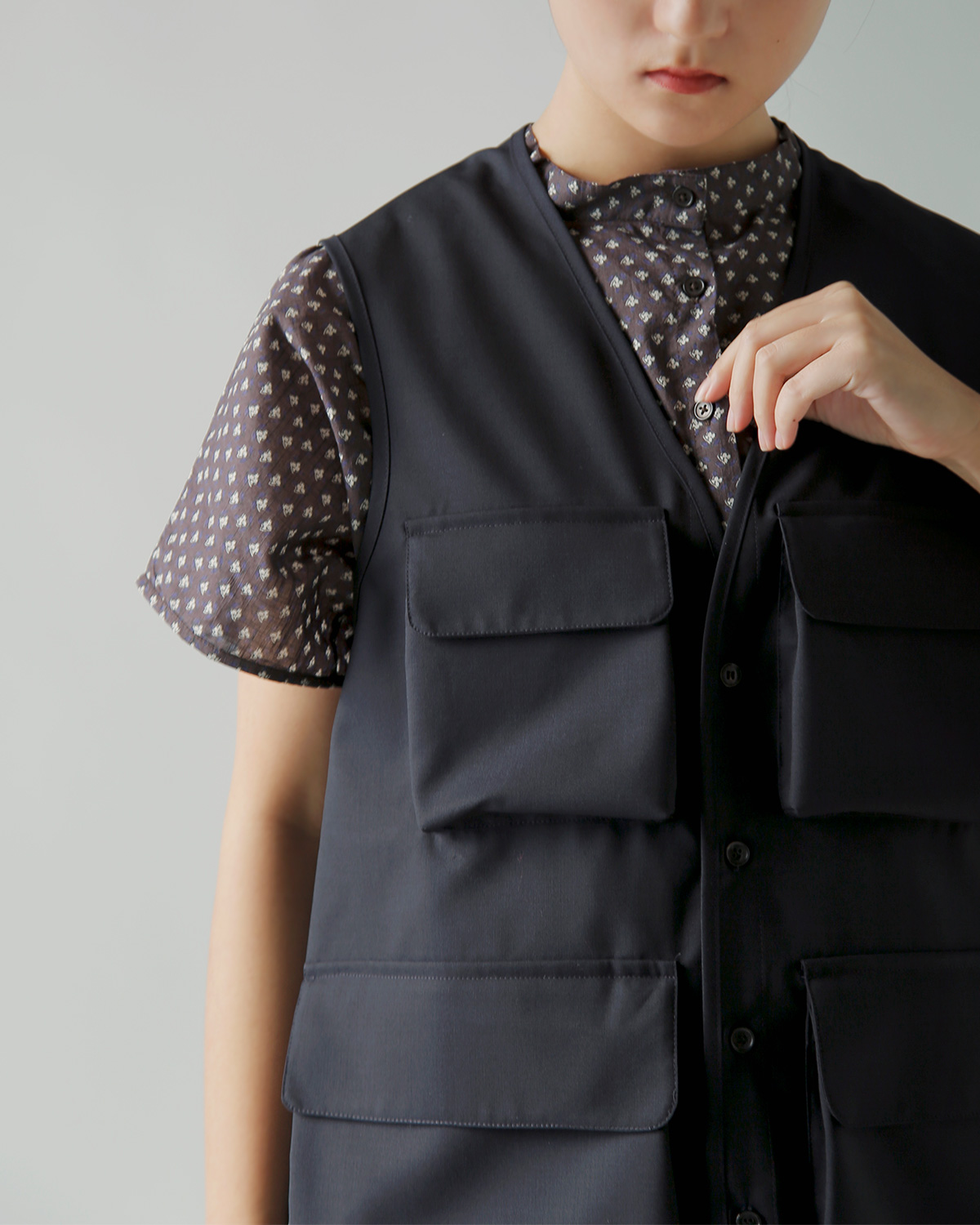 TOUJOURS(�g�D�W���[)SUPER120s�g���s�J���E�[�� �x�X�g �gHunting Utility Long Vest�h ym44av02